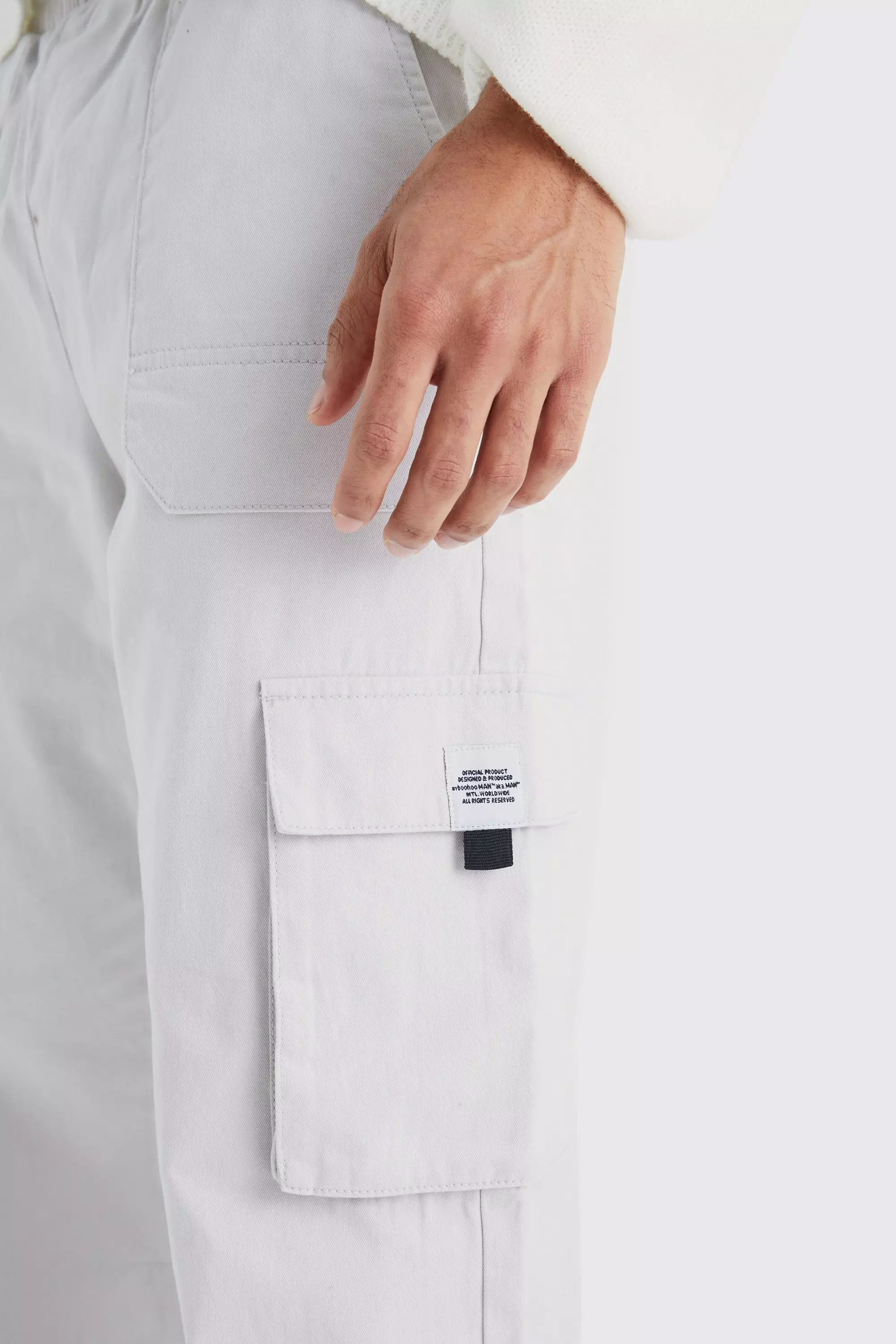 Slate Elasticated Waist Relaxed Fit Cargo Pants alternative image