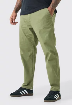 Khaki Plus Fixed Waist Slim Chino Trouser