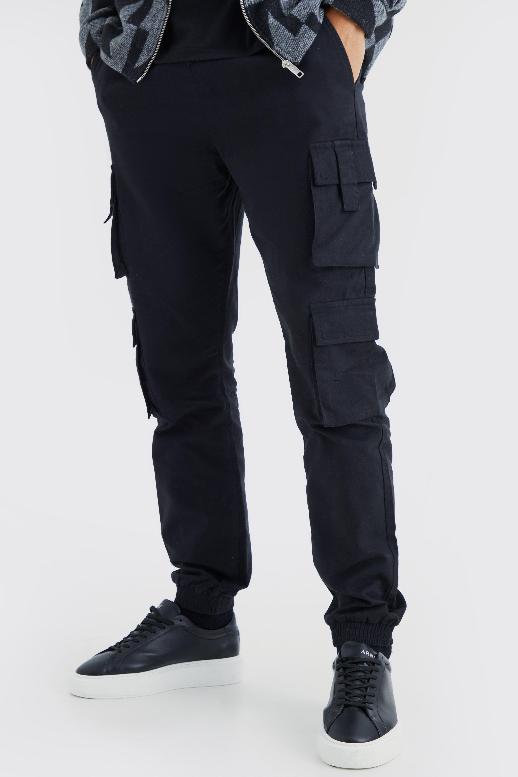 Buy Men Black Solid Slim Fit Formal Trousers Online - 662663