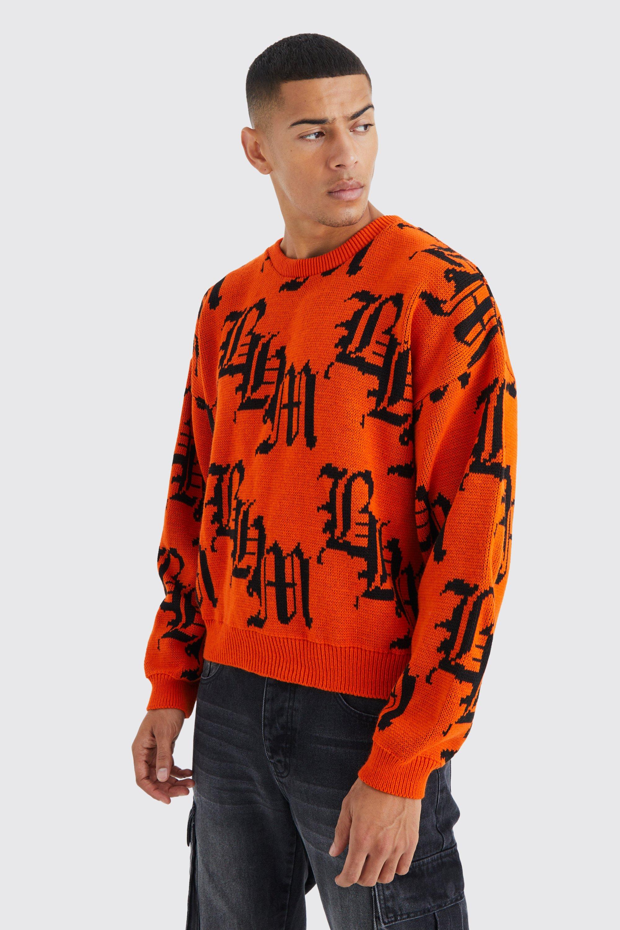 Louis Vuitton, orange monogram crewneck sweatshirt - Unique