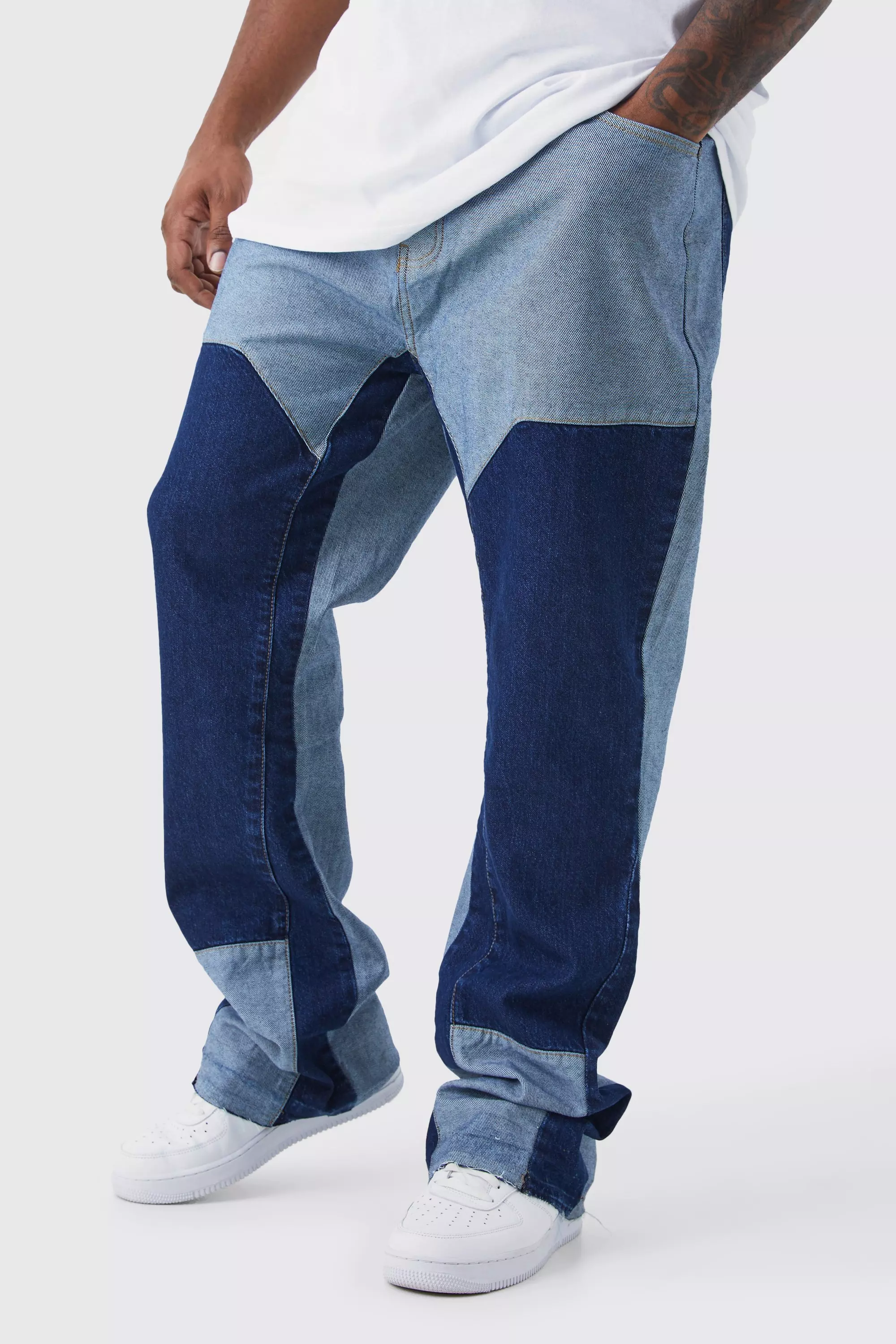 Plus Slim Rigid Flare Tinted Carpenter Jeans Vintage blue