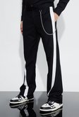 Black Slim Fit Flare Colour Block Panel Trouser