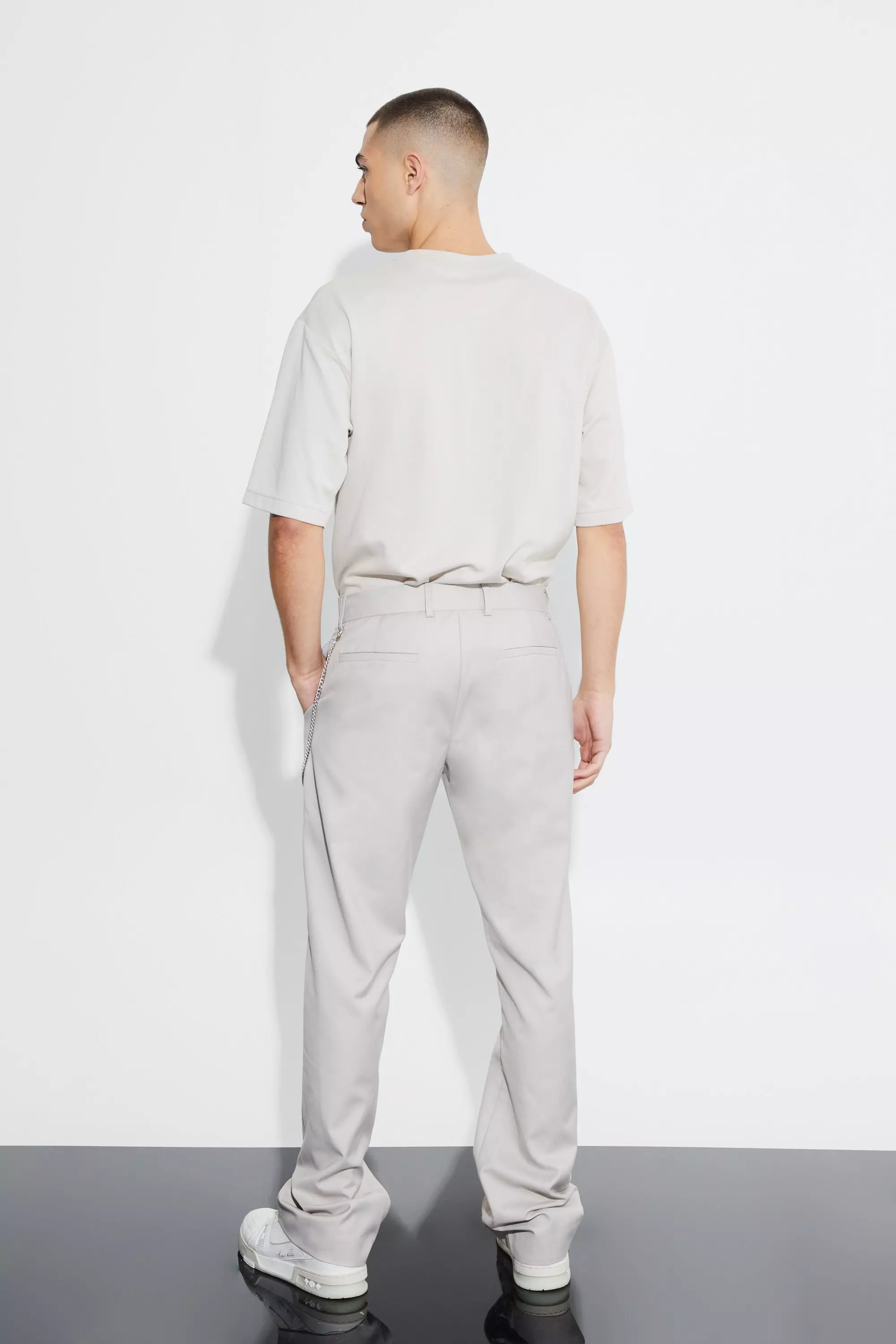 Slim-Fit Colorblock Schlaghose, Ecru alternatives Bild