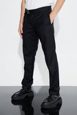Black Relaxed Fit Pants With Double Belt Detail