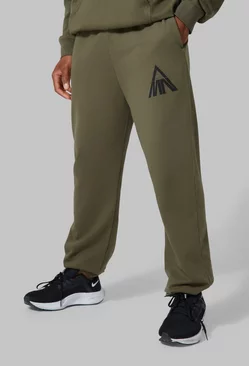 Active Oversized Logo Sweatpants Khaki