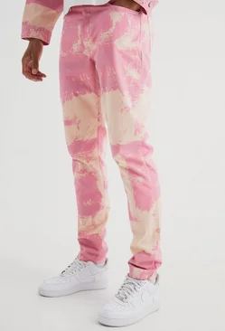 Tall Slim Rigid Bleached Gusset Jeans Pink
