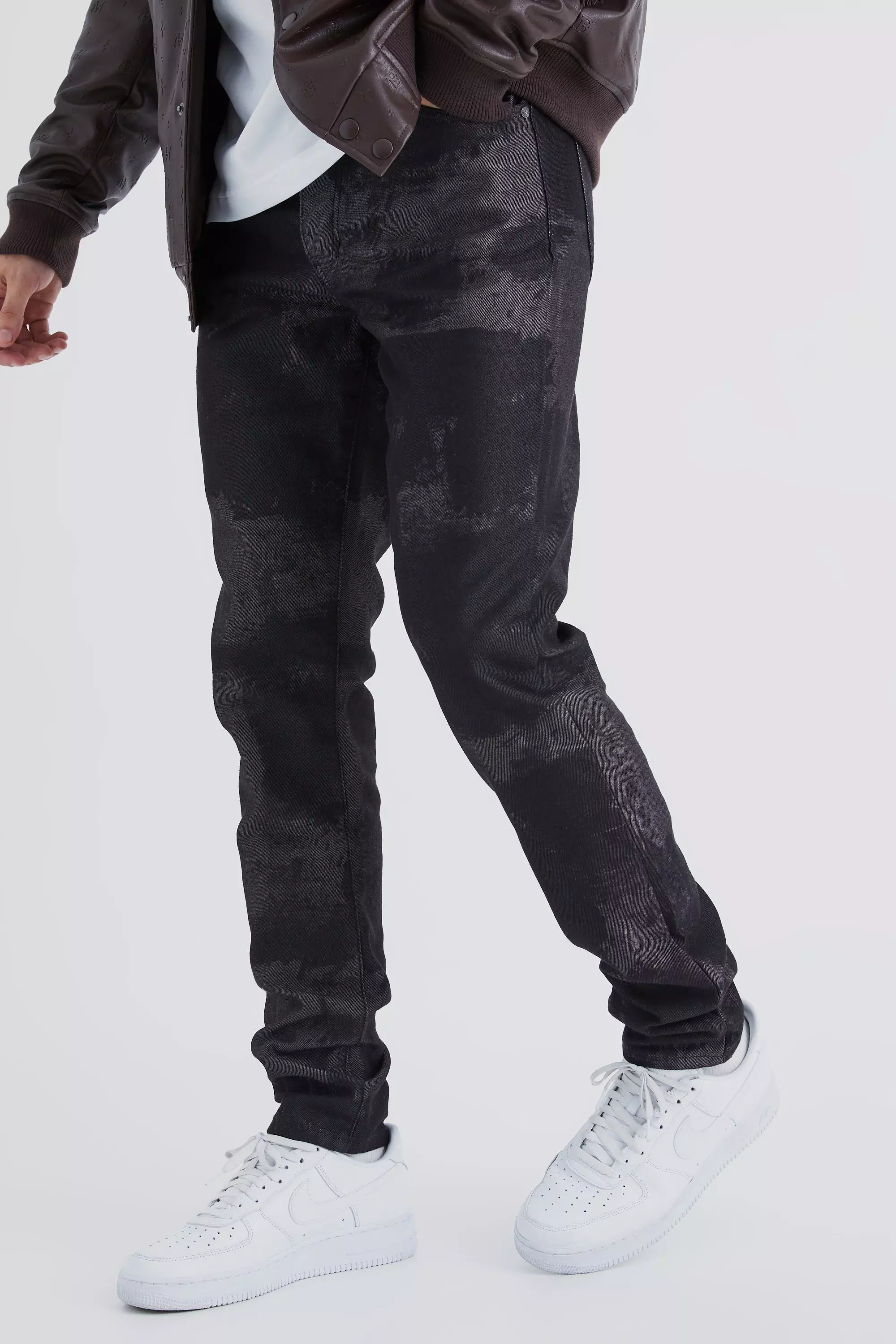 Blue Tall Slim Rigid Bleached Gusset Jeans