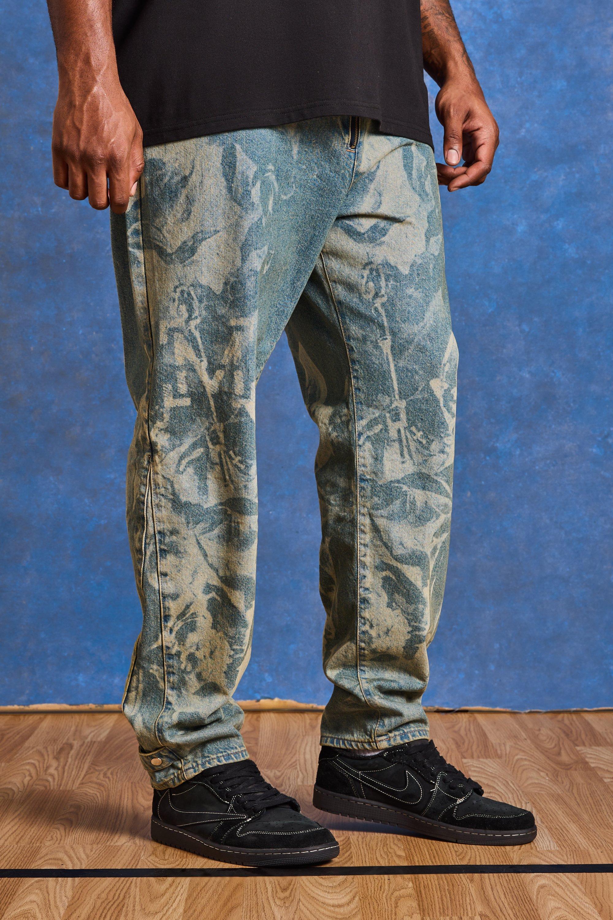 Tall Onbewerkte Laser Print Slim Fit Renaissance Jeans