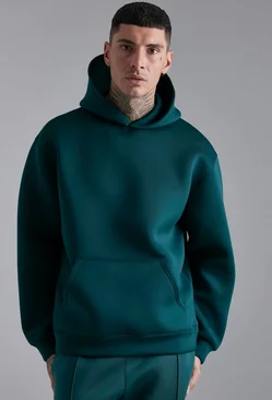 Oversized Bonded Scuba Hoodie Forest