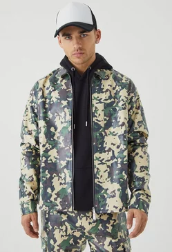 Pu Long Sleeve Boxy Camouflage Shirt Multi