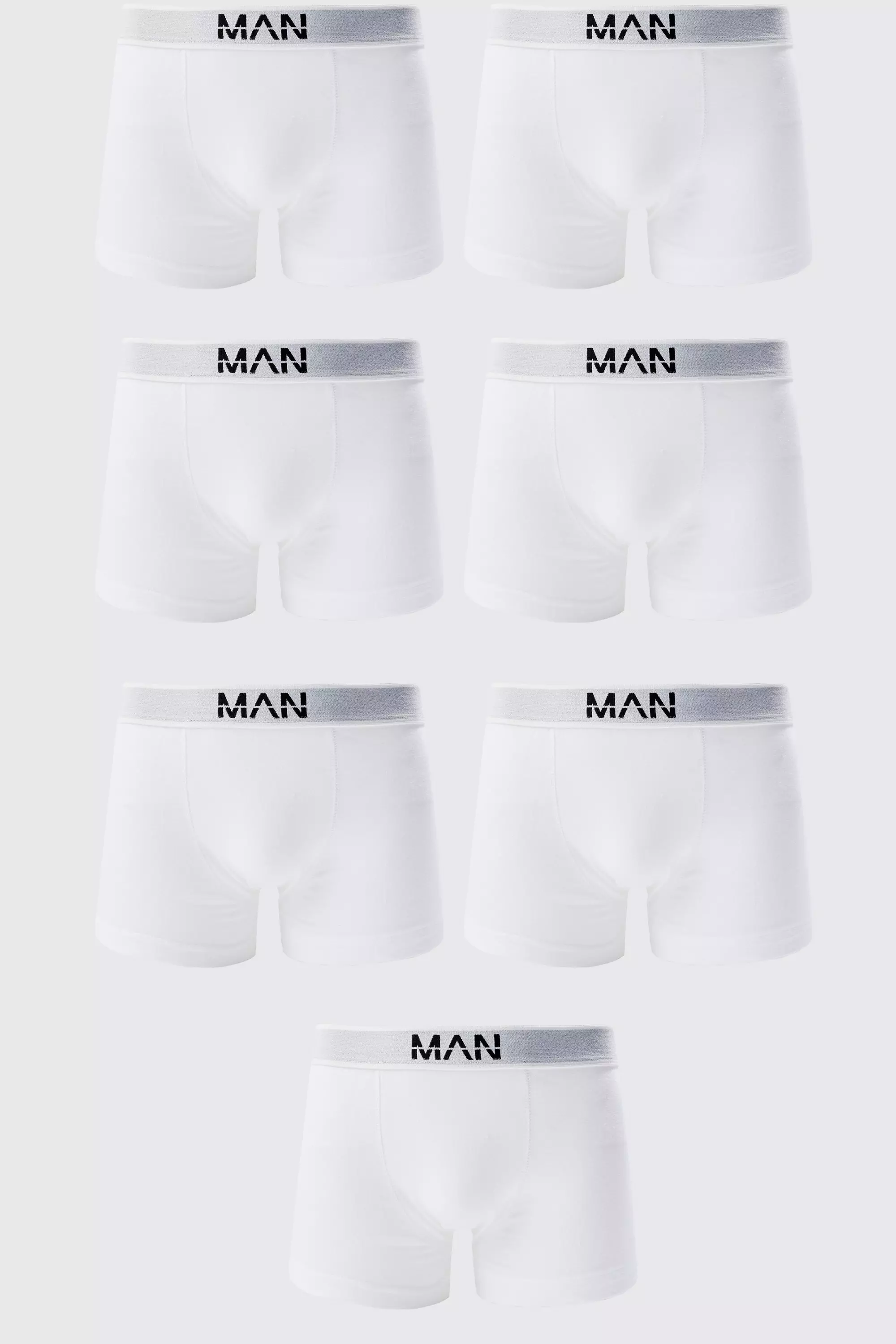 7 Pack Man Trunks White