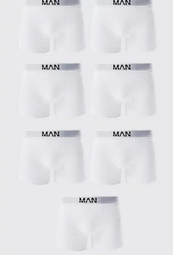 7 Pack Man Trunks White