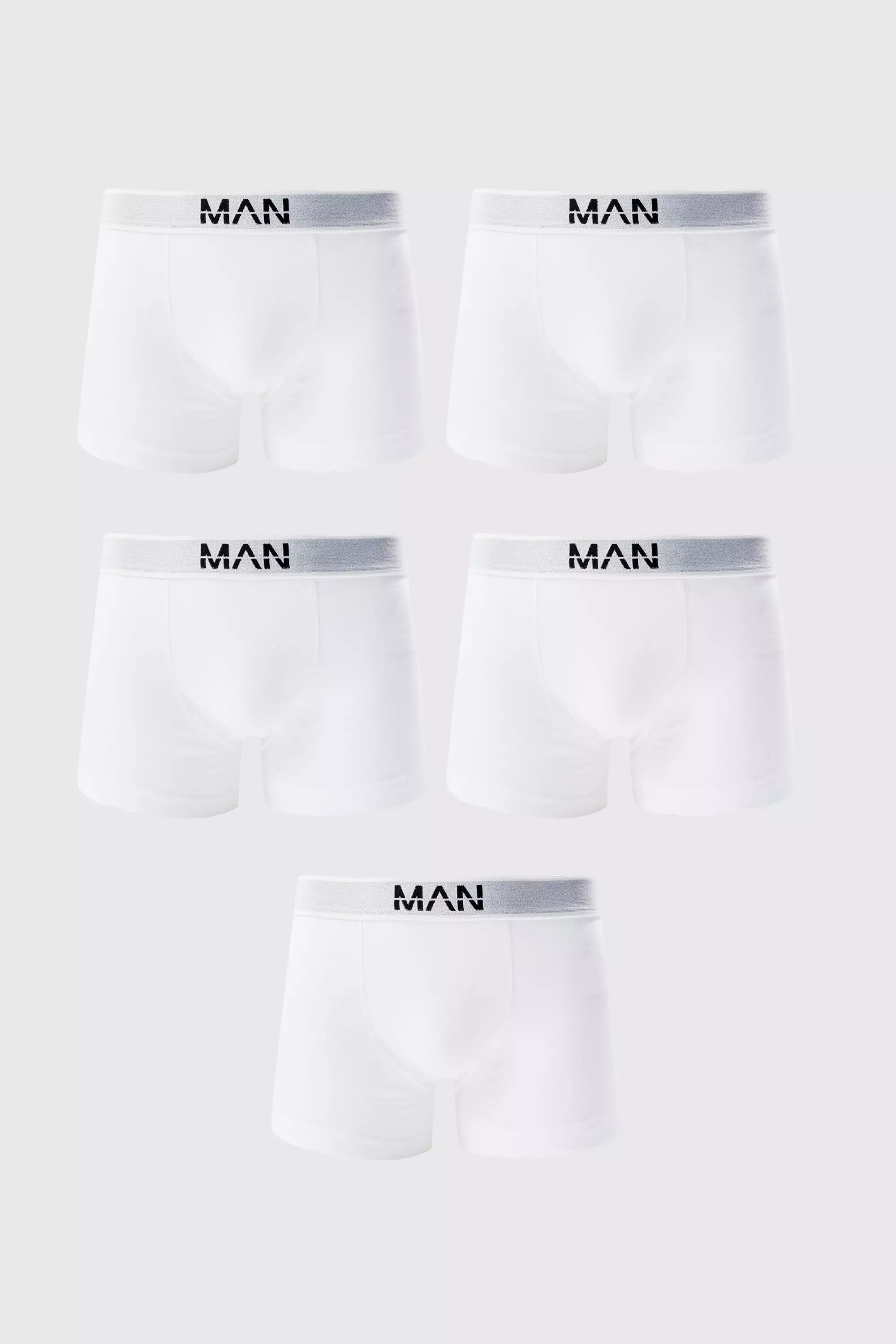 5 Pack Man Trunks White