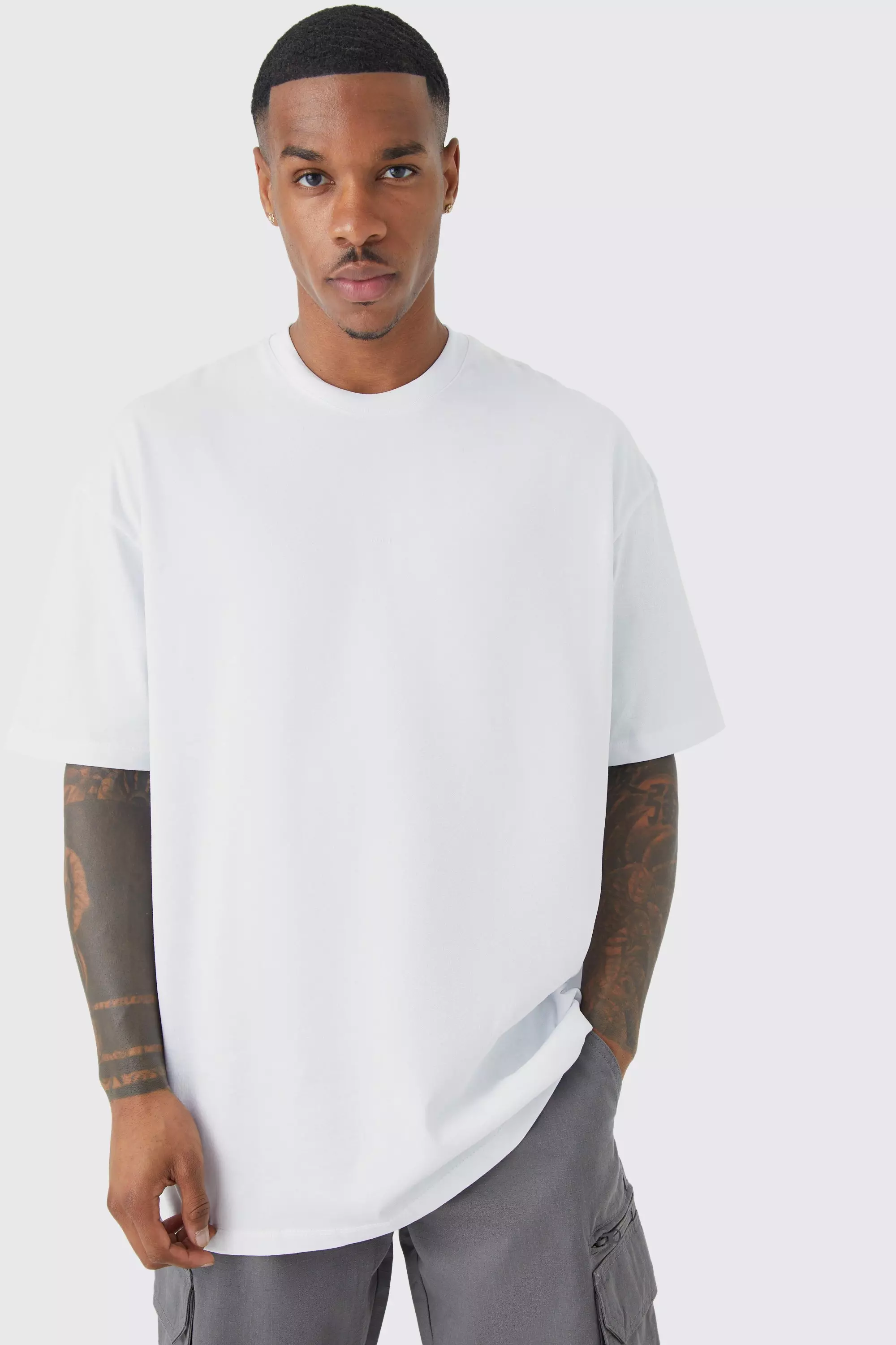 White Heavyweight Crew Neck T-shirt
