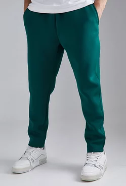 Slim Tapered Cropped Bonded Scuba Sweatpants Forest