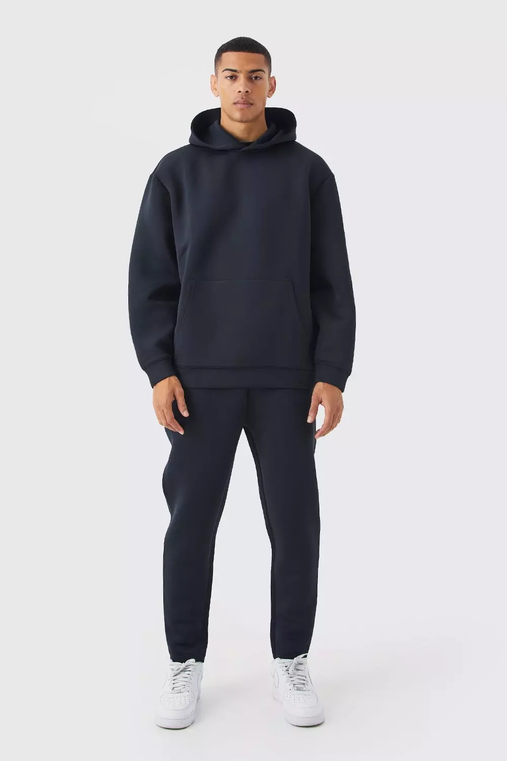 Oversized Bonded Scuba Hooded Tracksuit boohooMAN USA