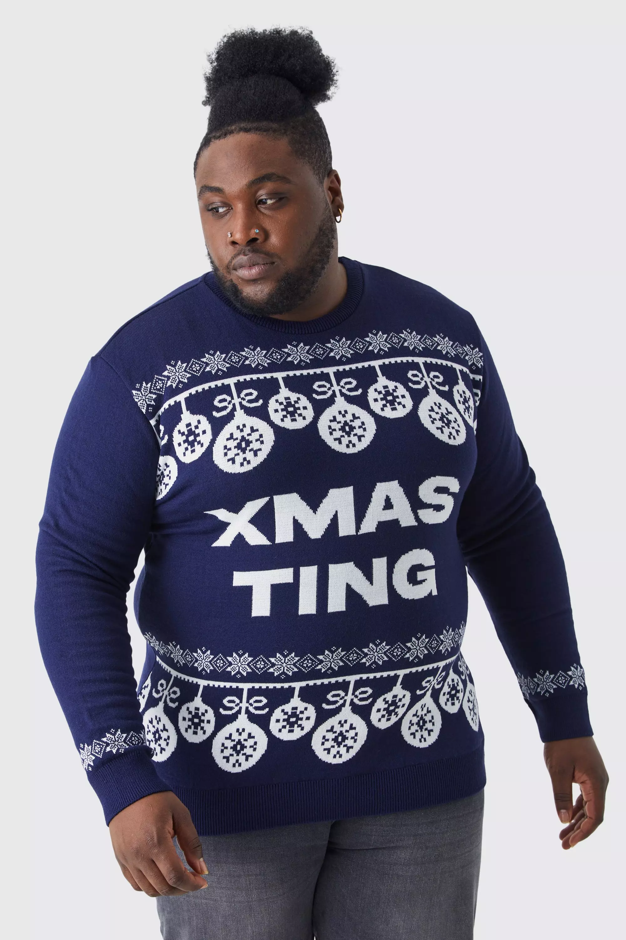 Plus Xmas Ting Christmas Sweater Navy