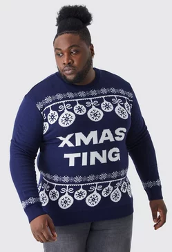 Plus Xmas Ting Christmas Sweater Navy