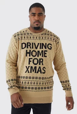 Plus Driving Home For Xmas Sweater Ecru
