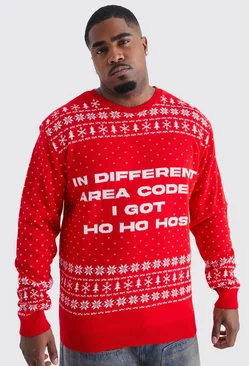 Plus I Got Ho Ho Hos Christmas Sweater Red