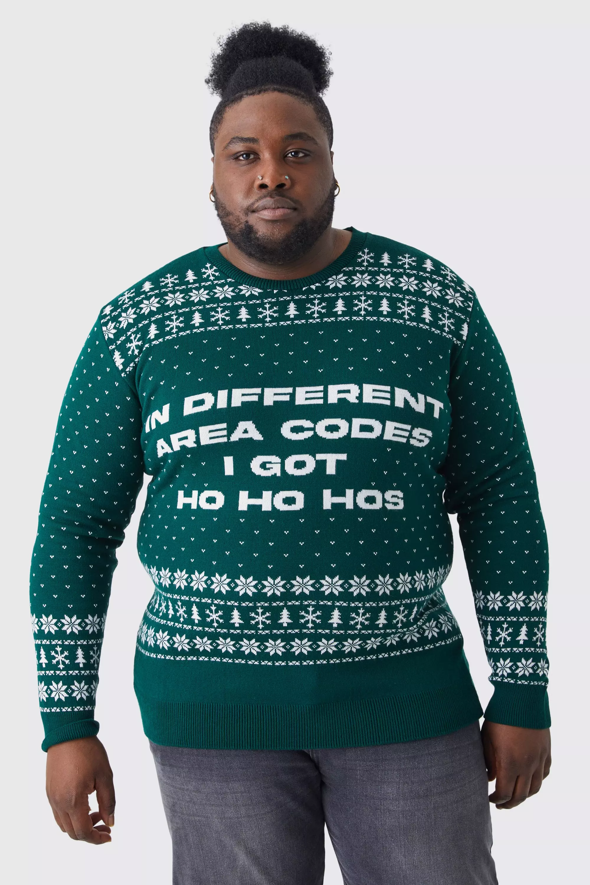 Green Plus I Got Ho Ho Hos Christmas Jumper alternative image