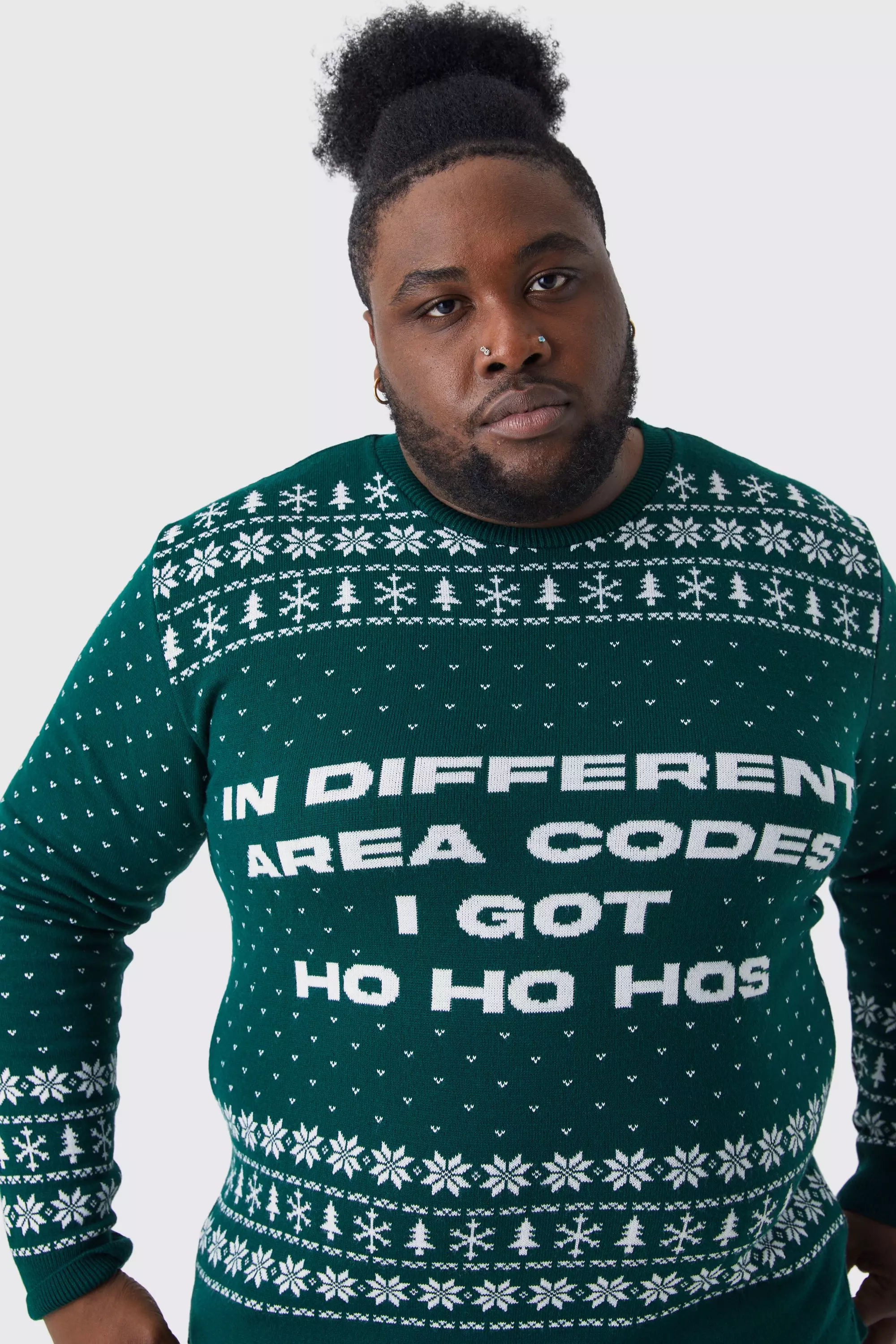 Green Plus I Got Ho Ho Hos Christmas Jumper alternative image