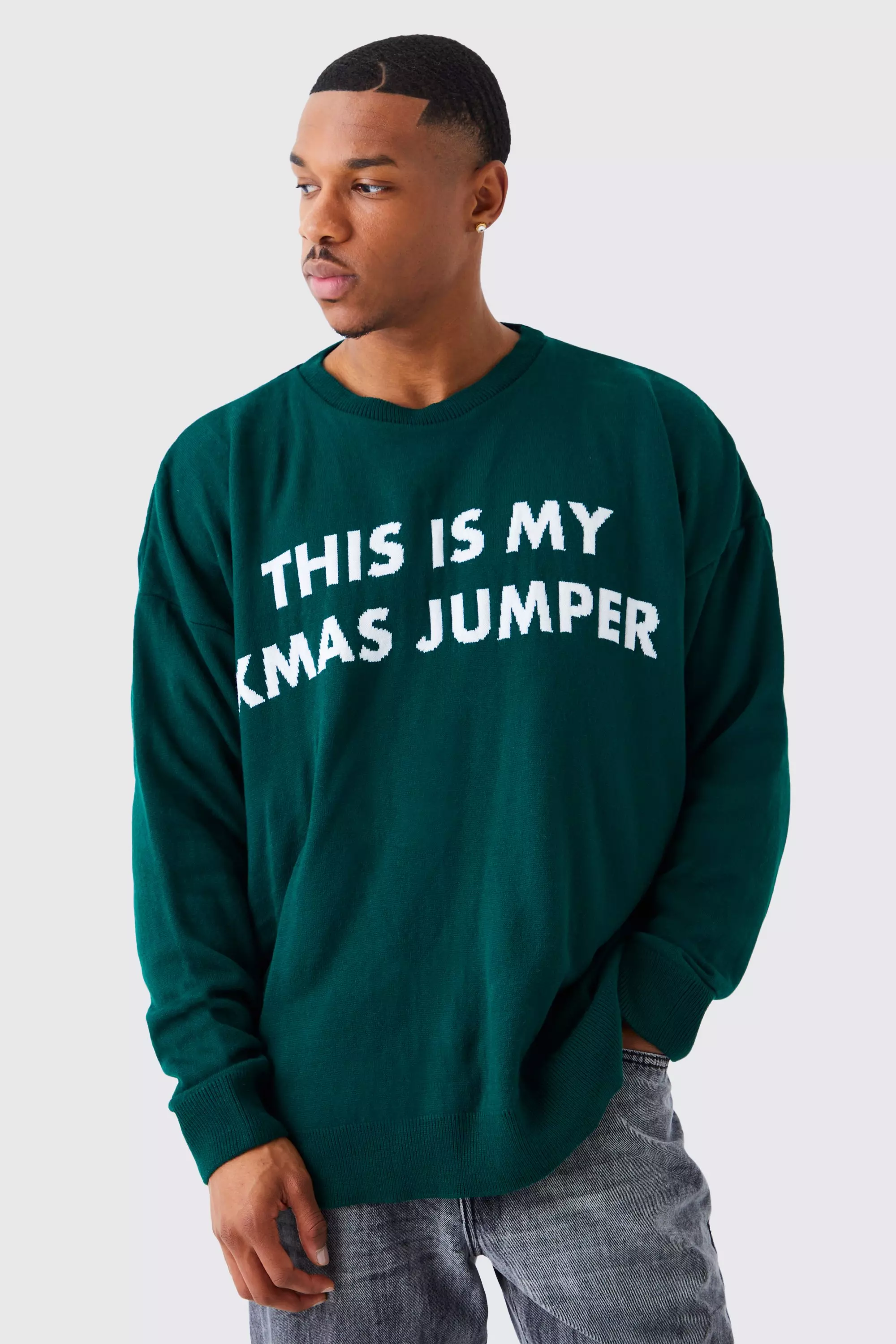 Oversized This Is My Christmas Sweater Green