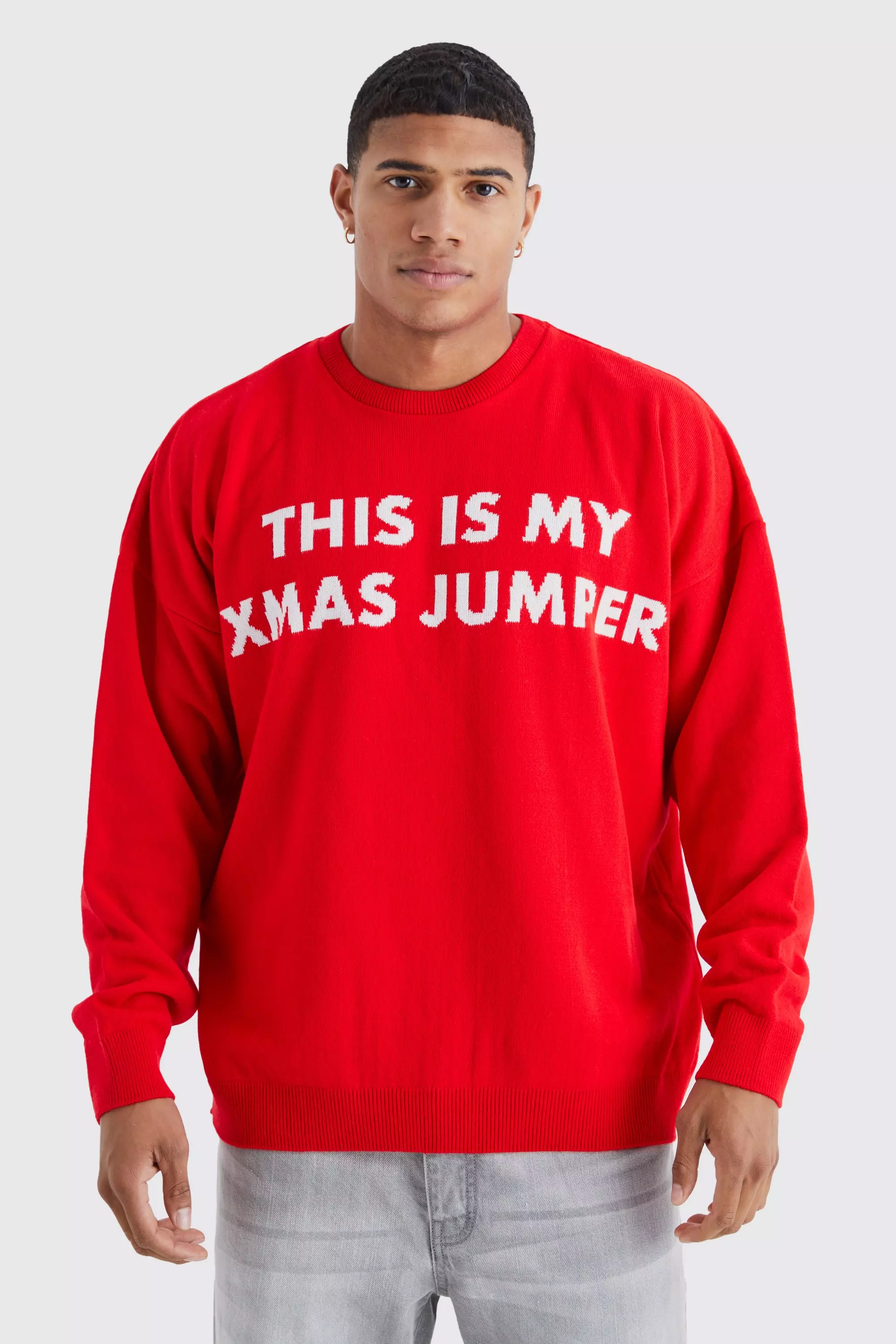 Red Oversized This Is My Christmas Sweater