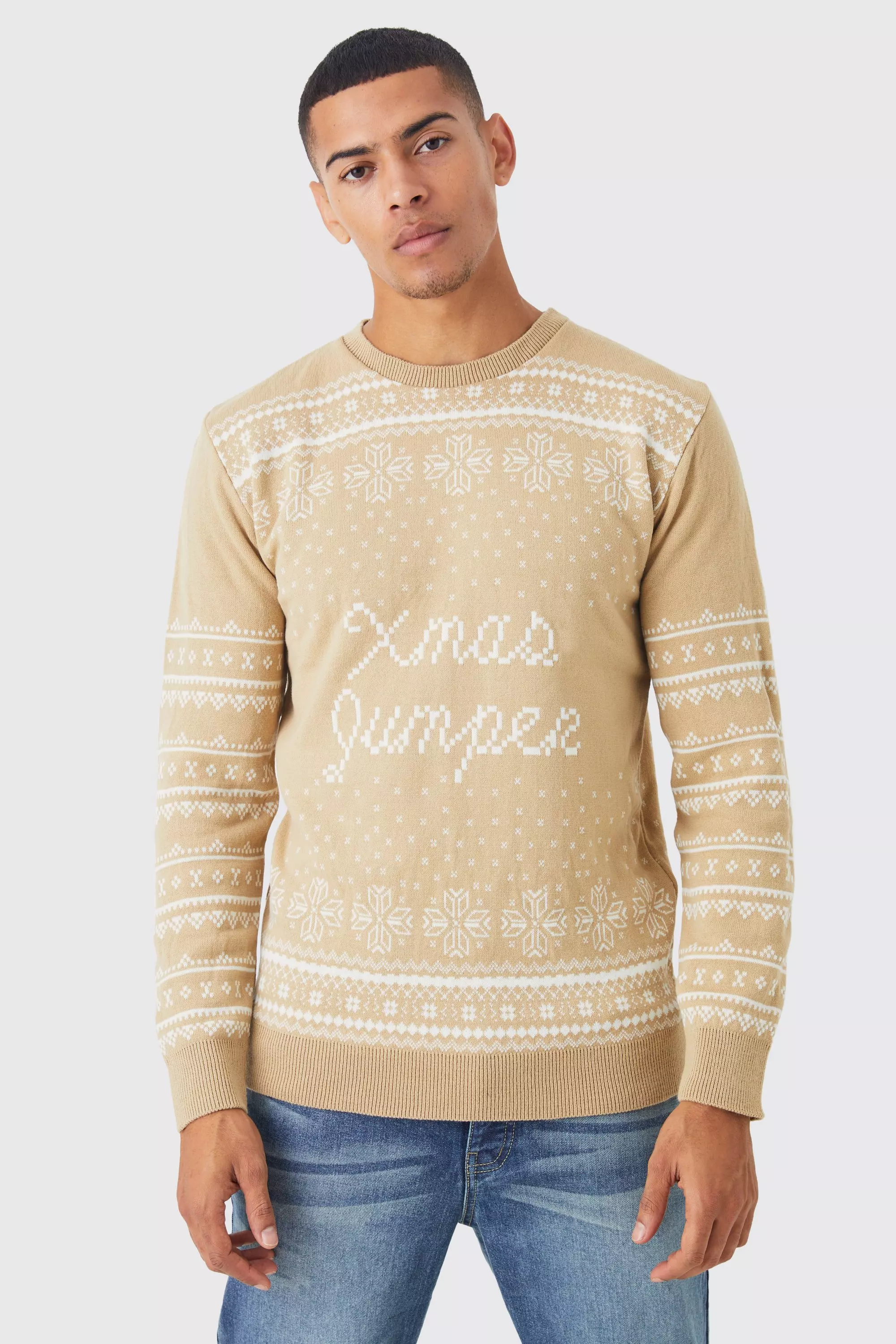 Regular Fit Xmas Sweater Stone