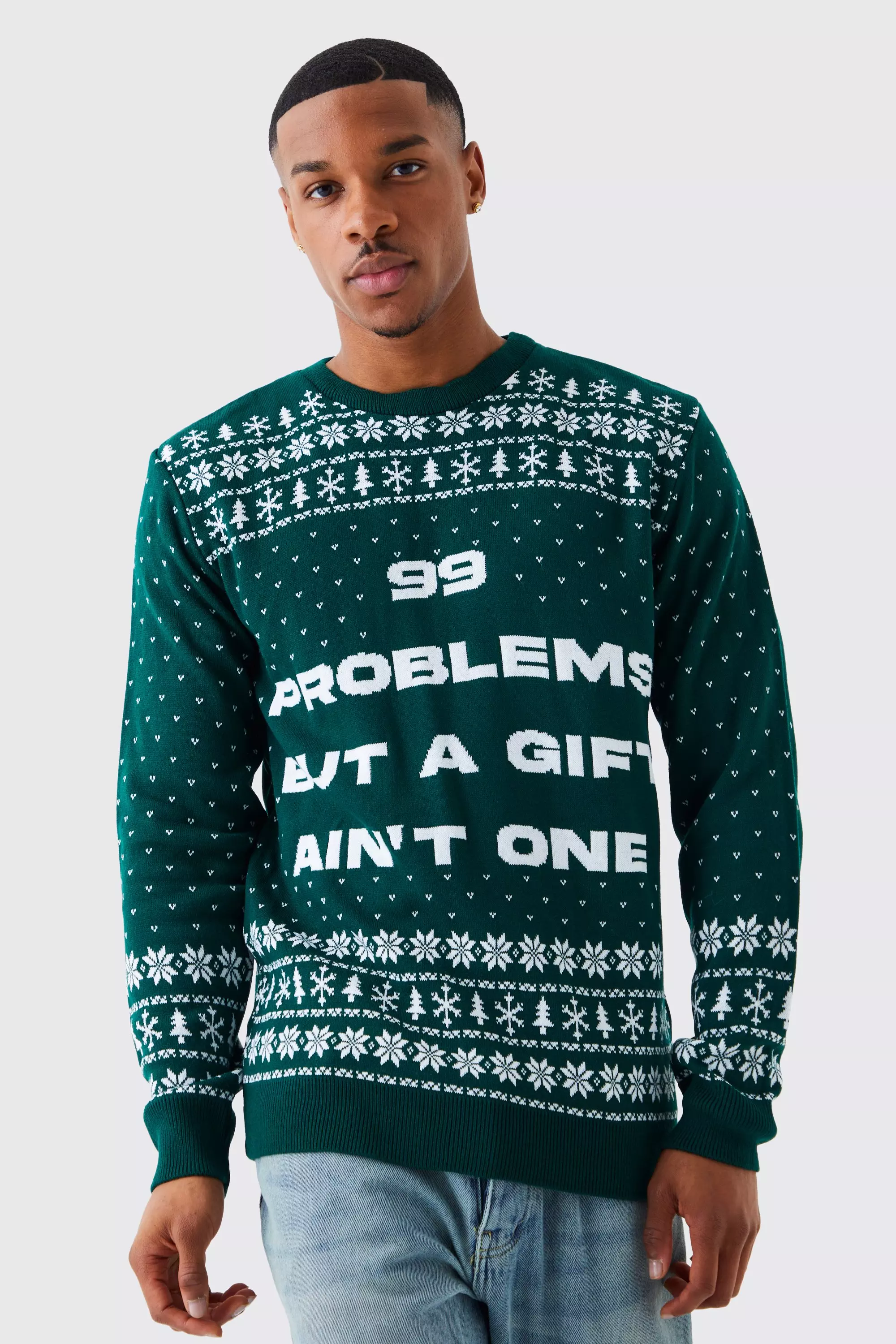 Pull de Noël à slogan 99 Problems, Green autre image