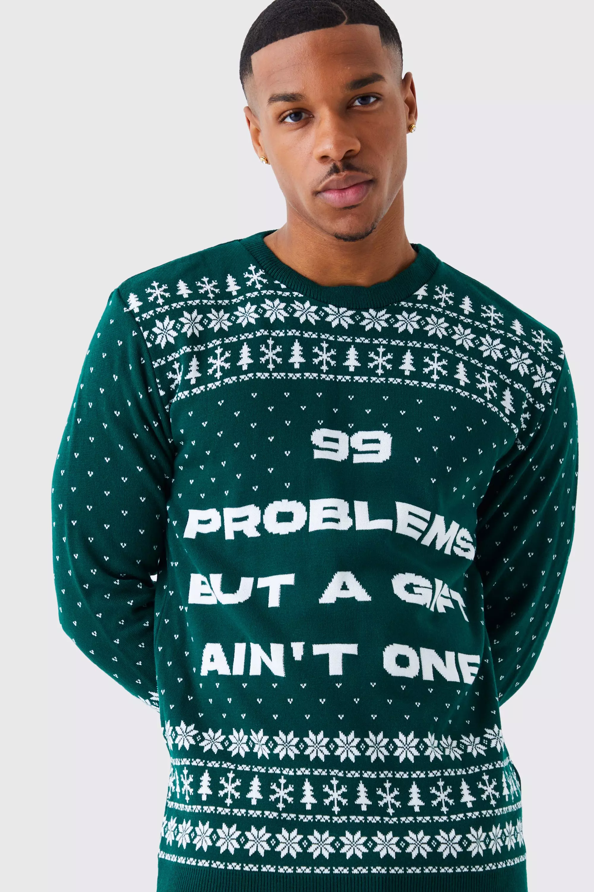 Pull de Noël à slogan 99 Problems, Green autre image