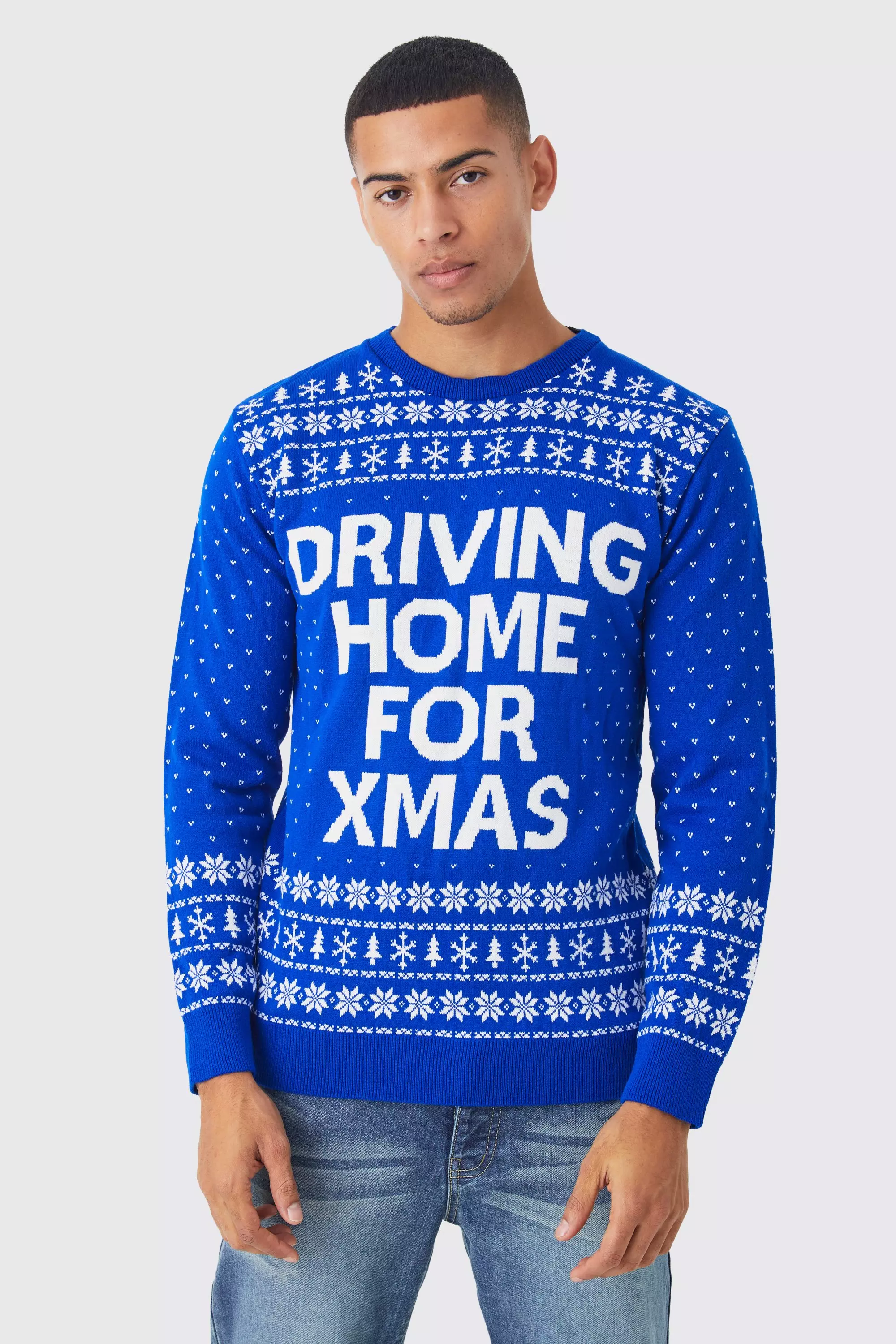 Pullover mit Driving Home For Xmas Print, Cobalt alternatives Bild