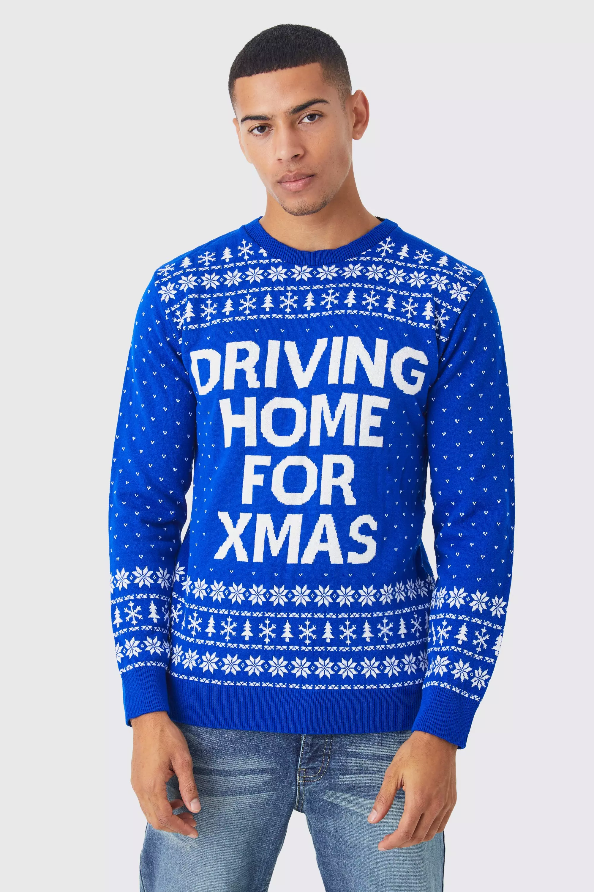 Driving Home For Xmas Sweater Cobalt
