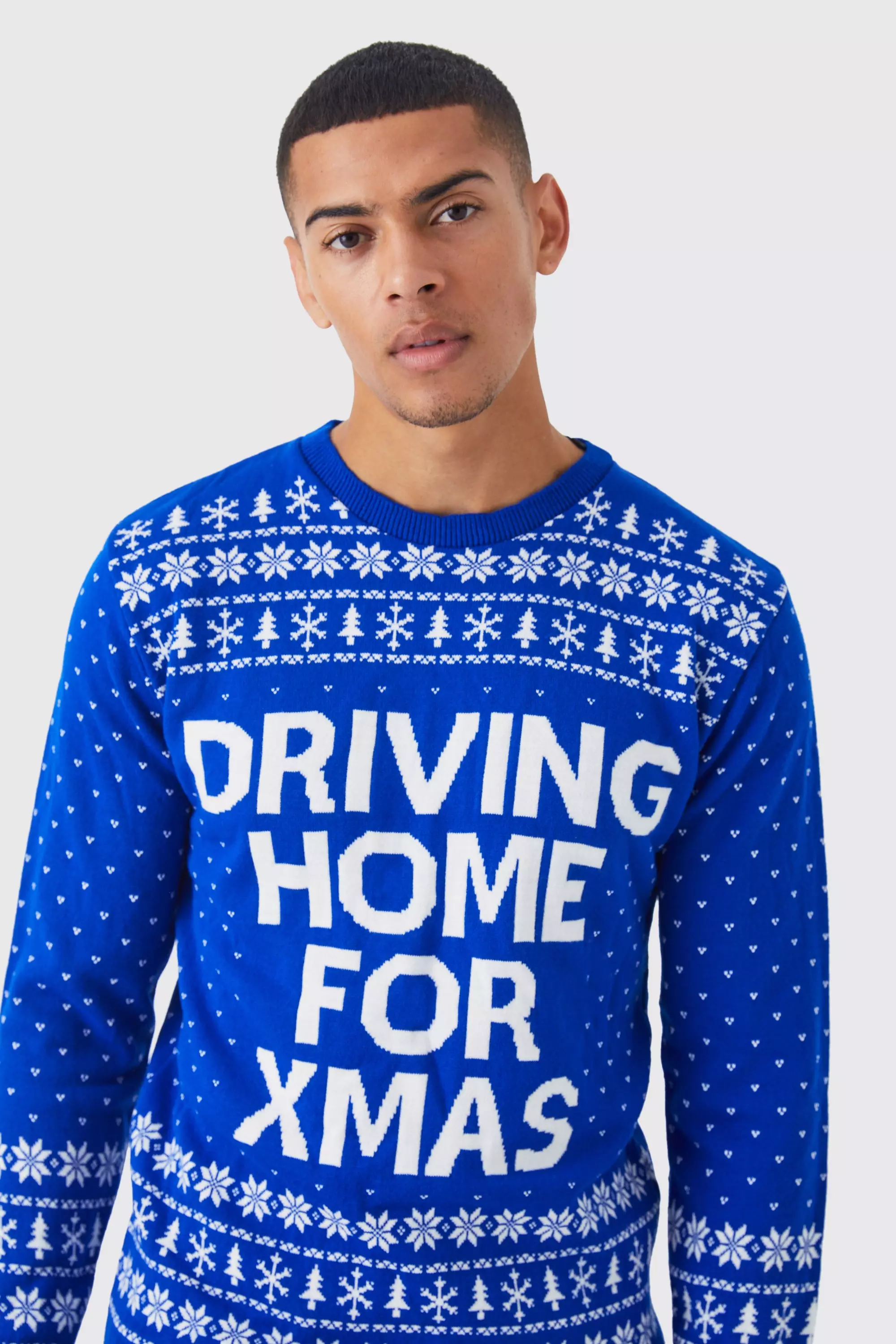 Pullover mit Driving Home For Xmas Print, Cobalt alternatives Bild