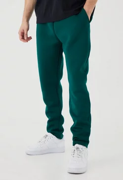 Tall Slim Tapered Cropped Bonded Scuba Sweatpants Forest