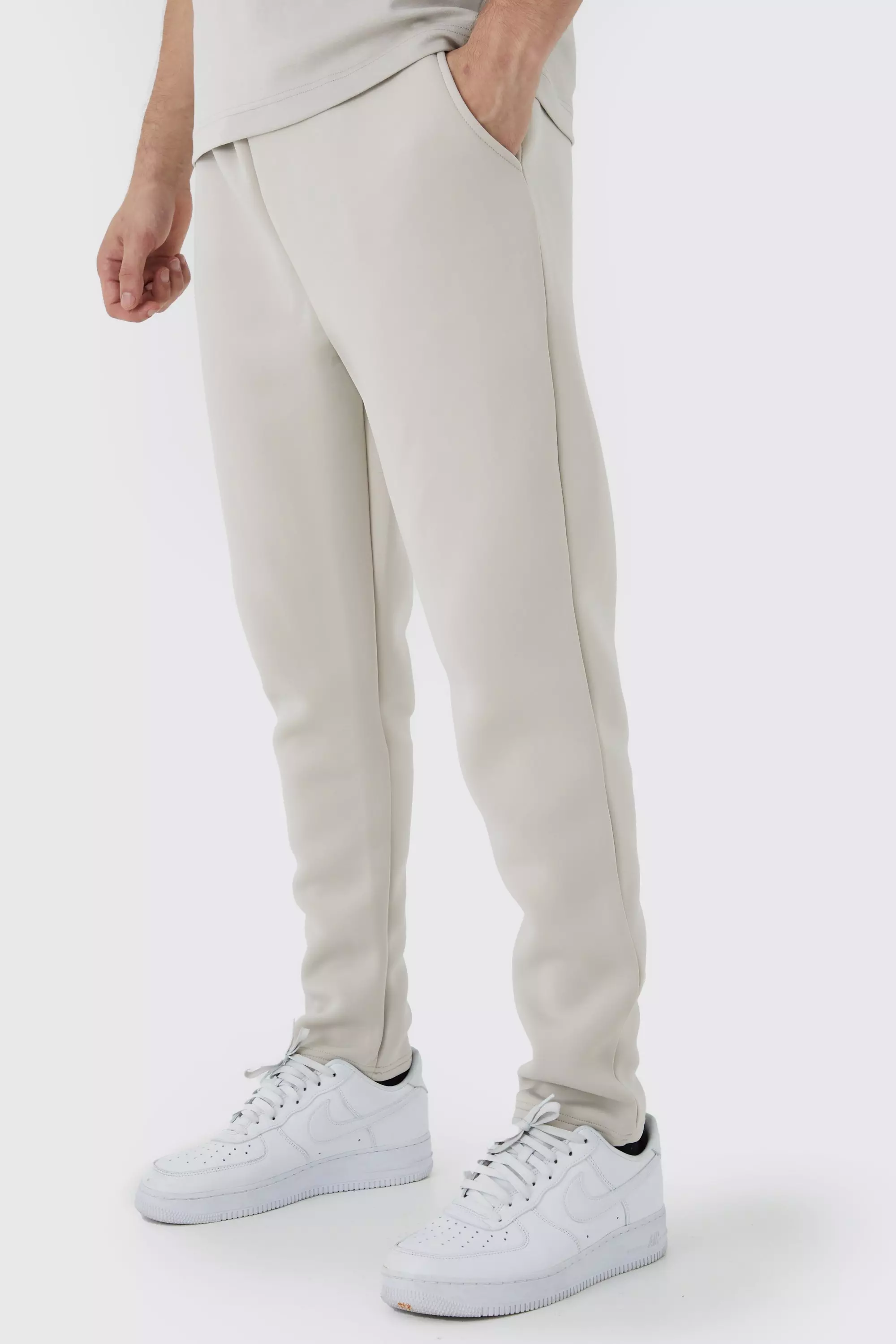 Plus Slim Tapered Cropped Bonded Scuba Sweatpants