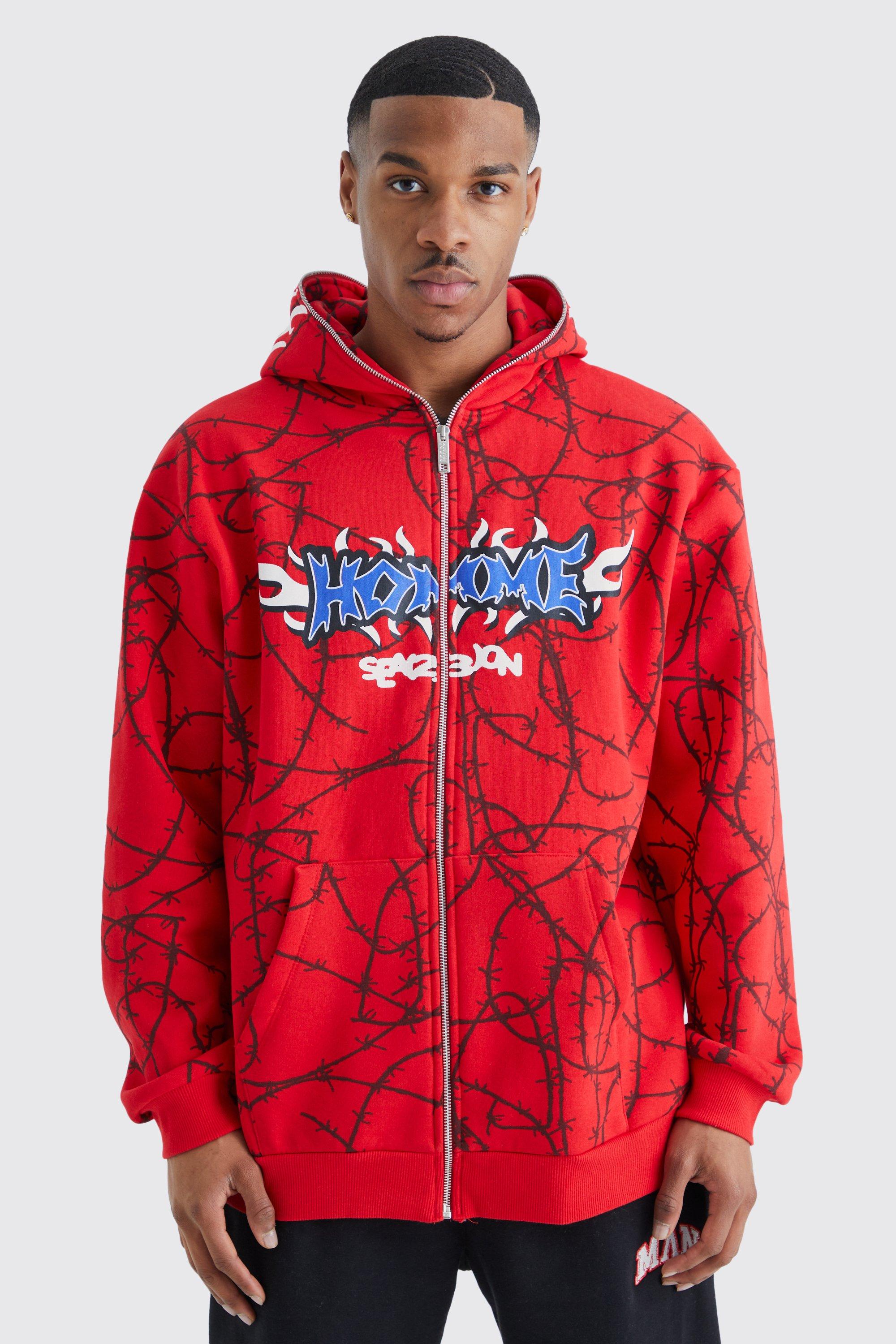 Boohooman best sale red hoodie