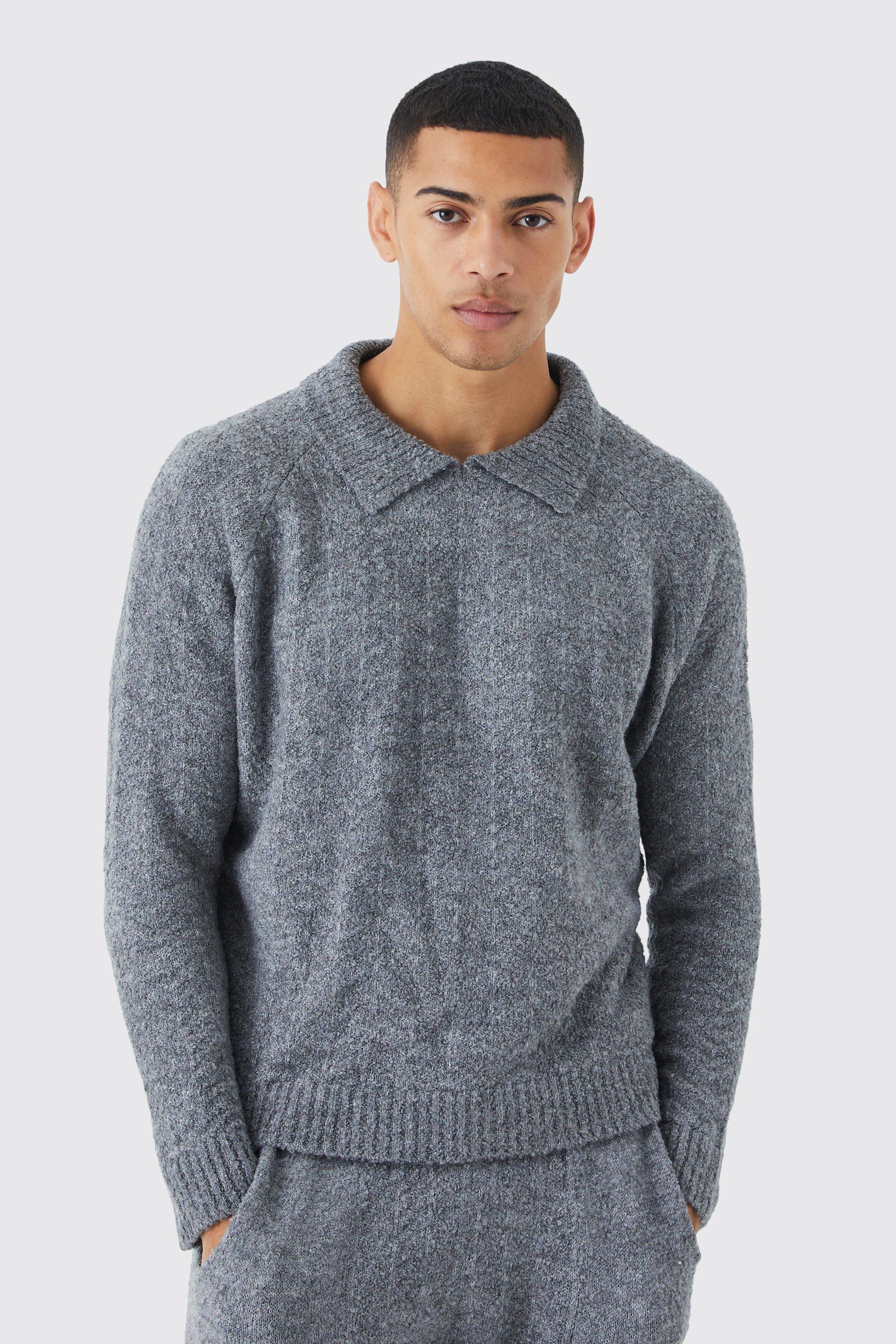 Oversized Brushed Yarn Crew Neck Jumper