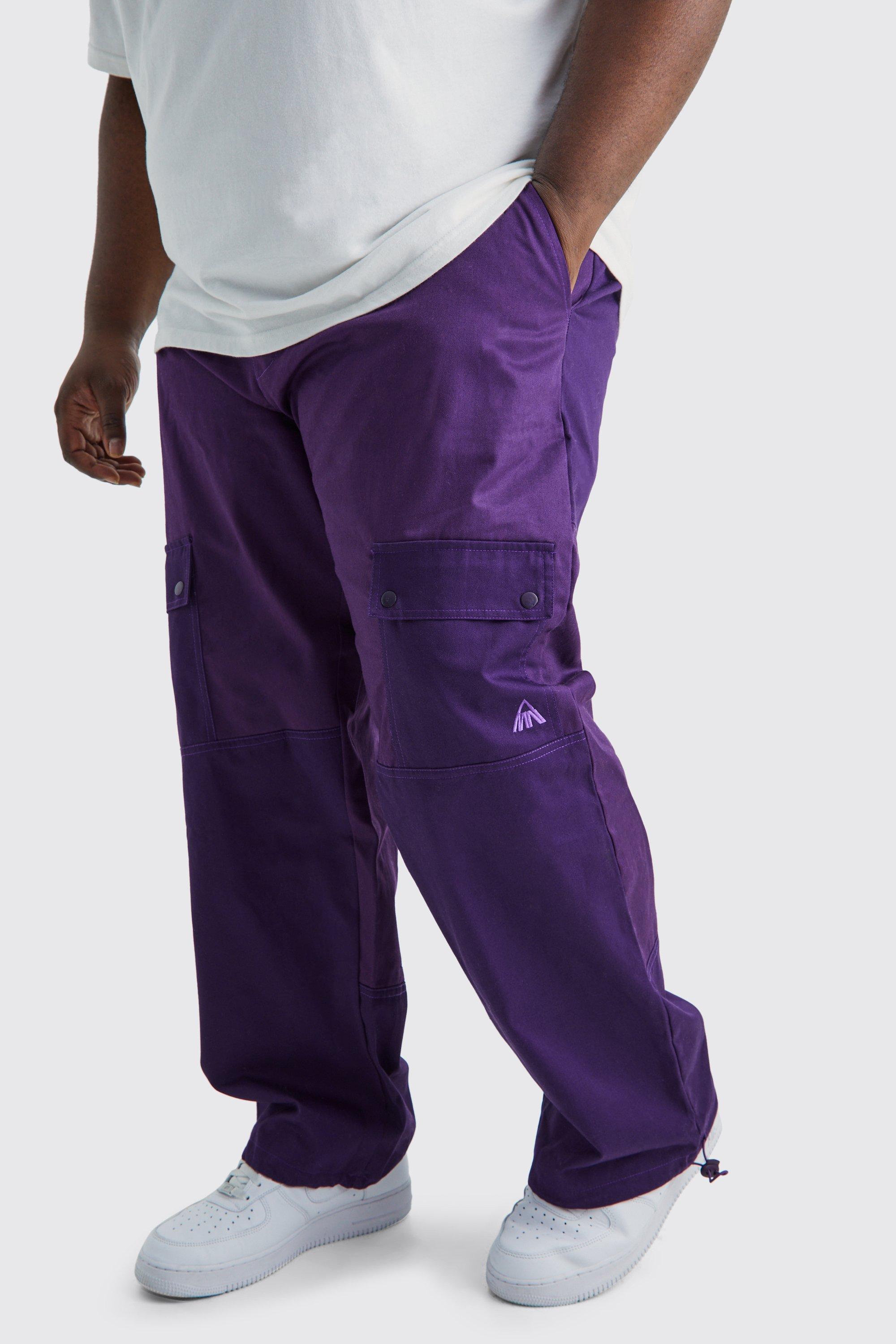 White Cargo Pants with White and Purple Pants Relaxed Outfits (4