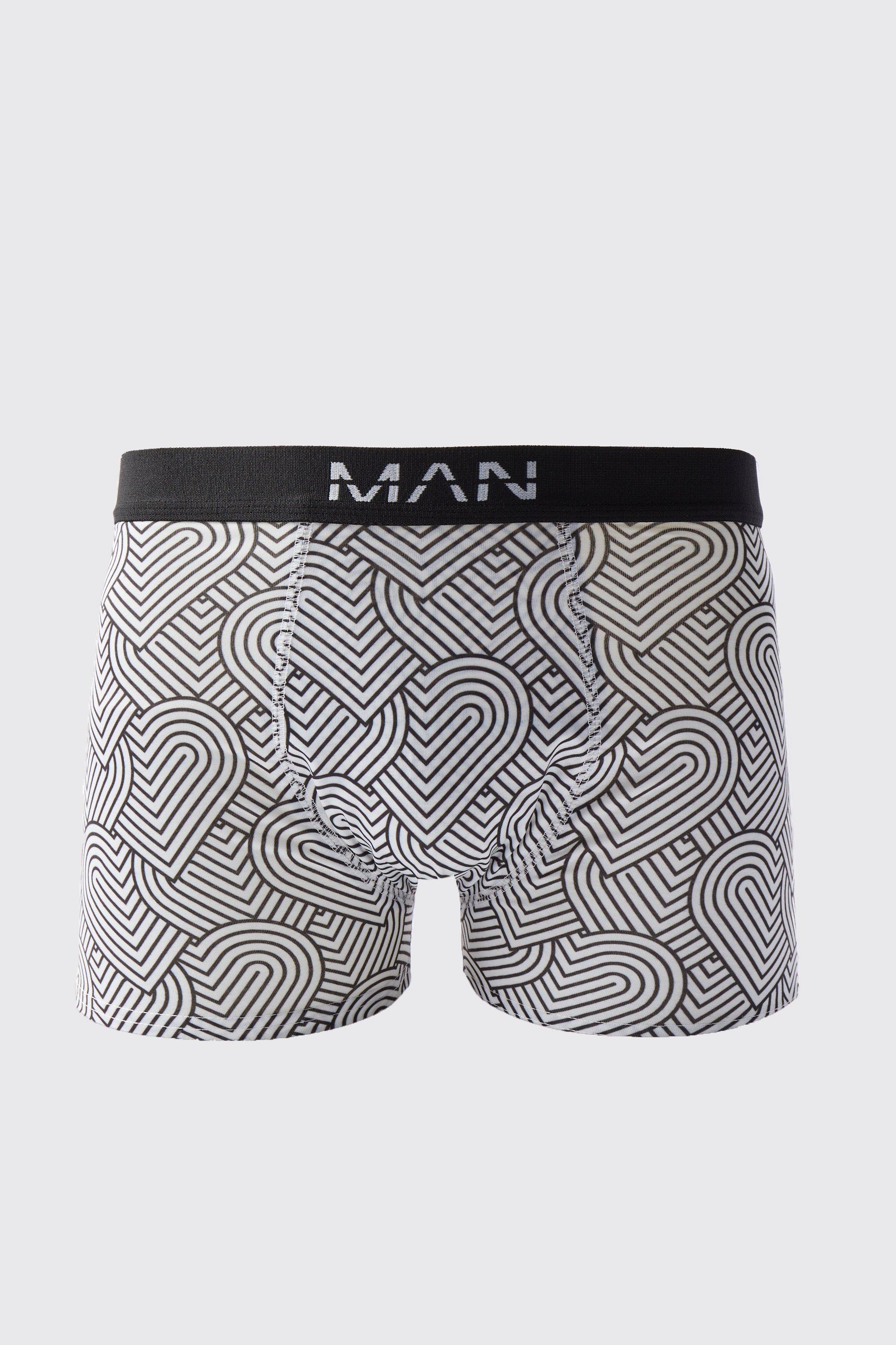 boohooMAN Mens Plus Crown Printed Boxers - Black - Big & Tall