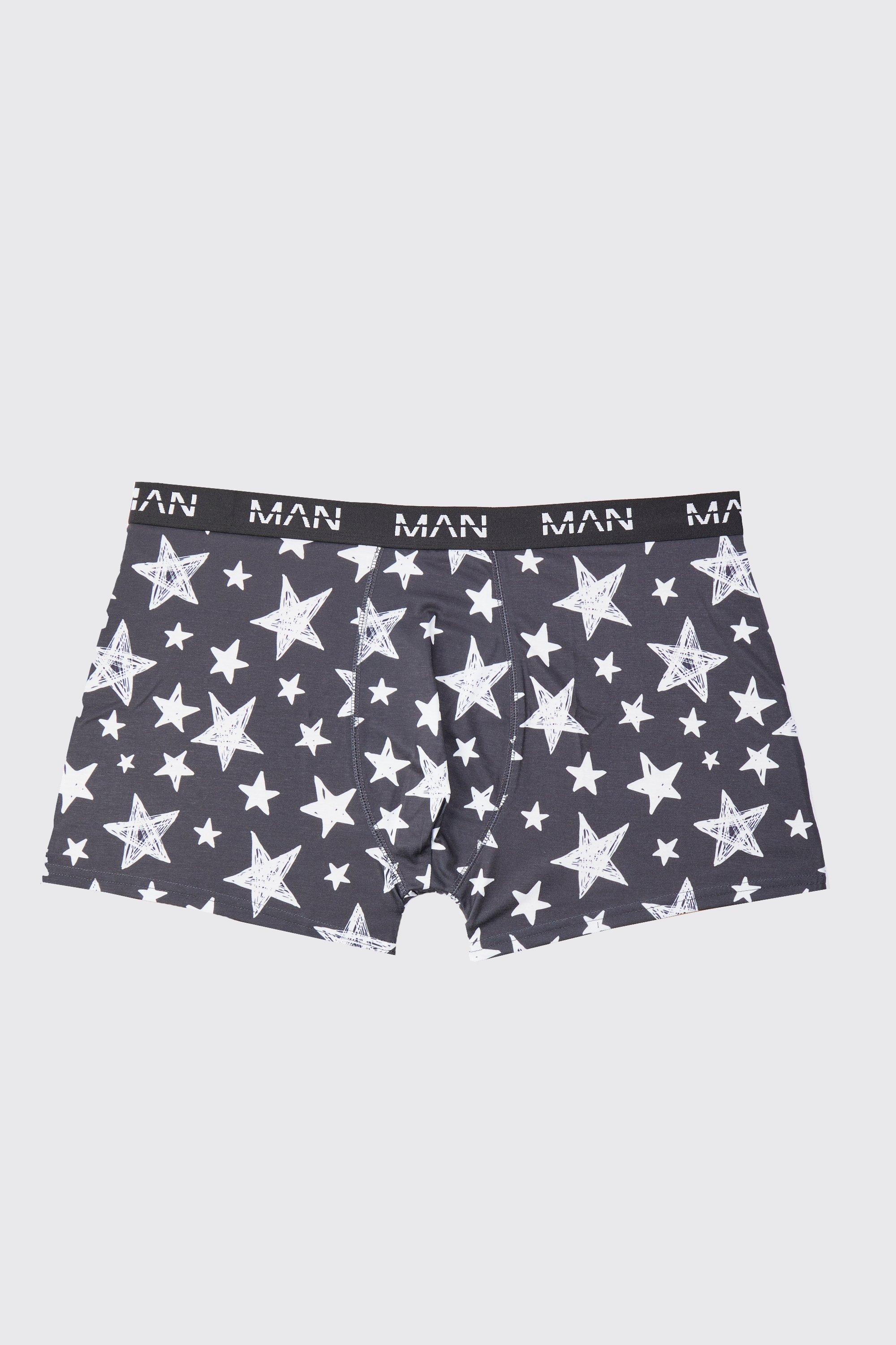 boohooMAN Mens Plus Crown Printed Boxers - Black - Big & Tall