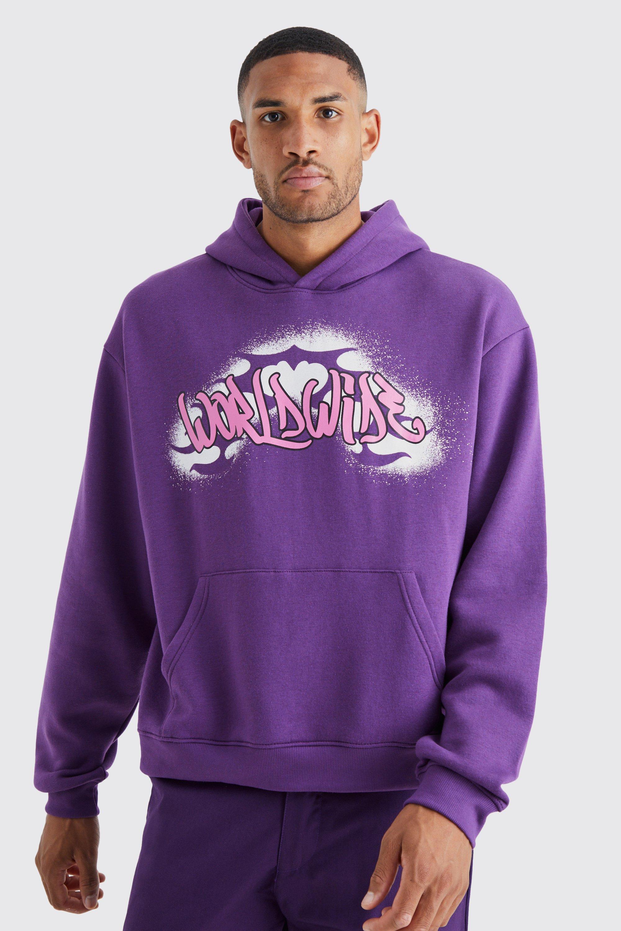 BSTN Brand OVERSIZED HEAVYWEIGHT ZIP HOODY Purple