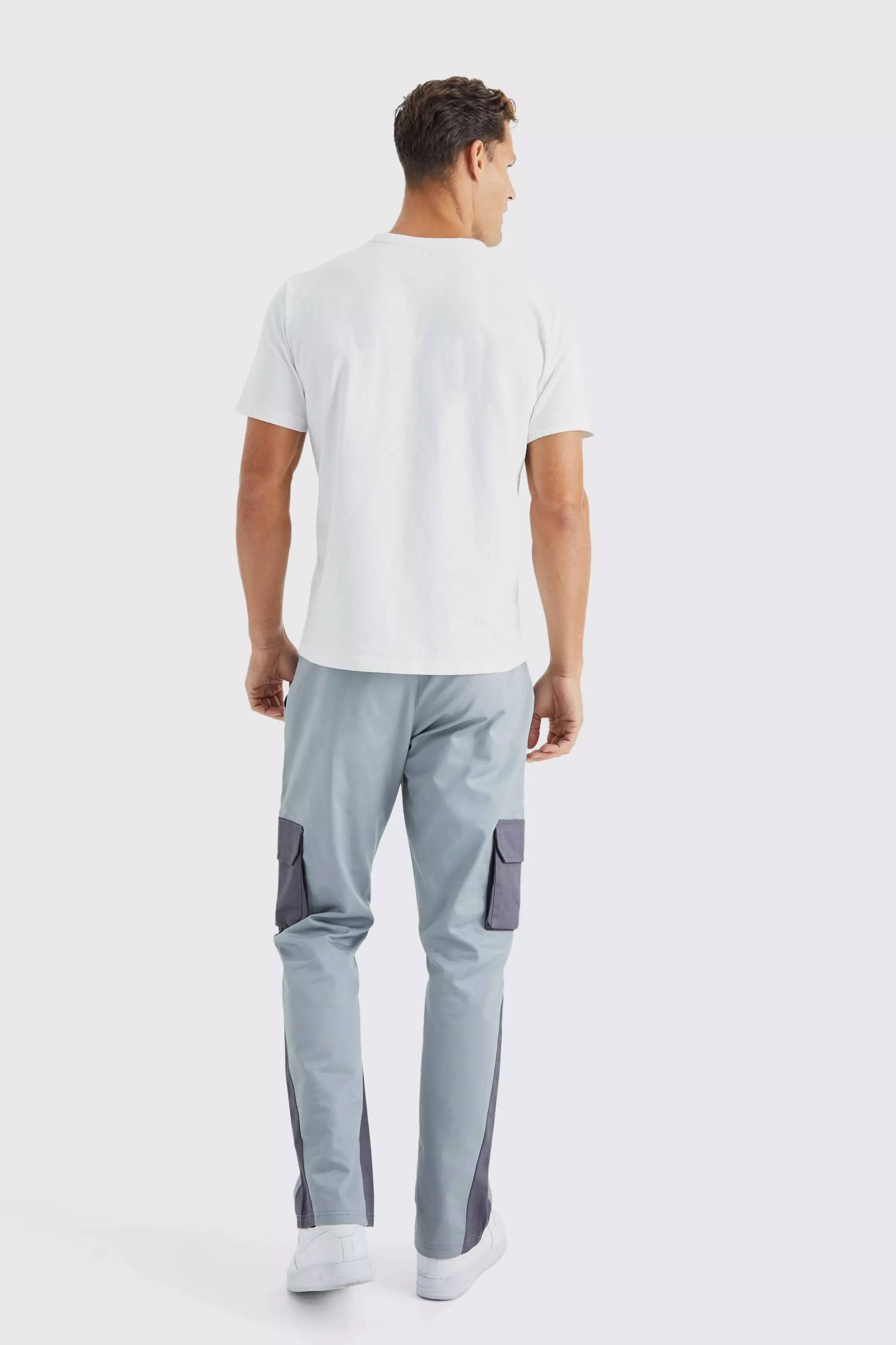 Slate Tall Slim Flare Gusset Colour Block Cargo Trouser alternative image