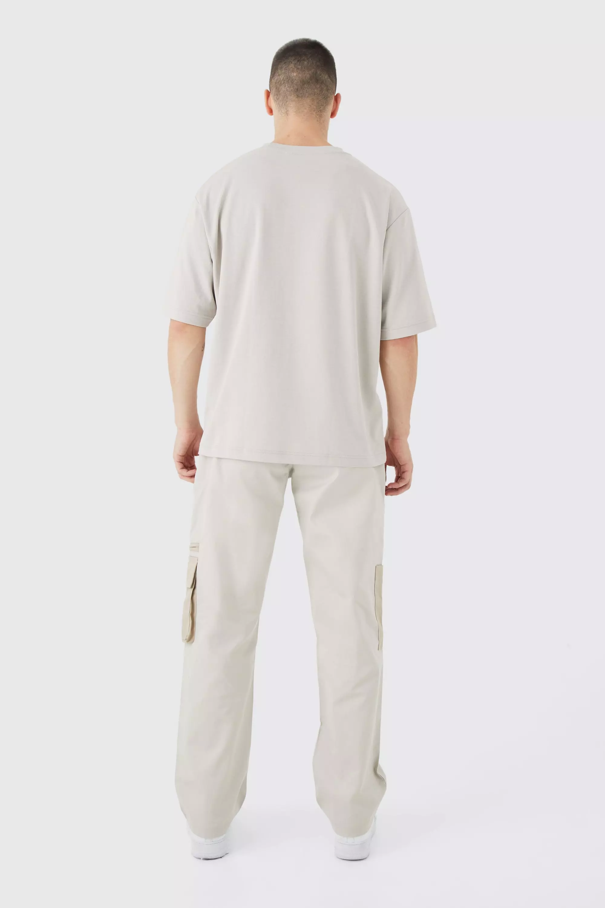 Tall - Pantalon cargo ample color block - Official, Stone autre image