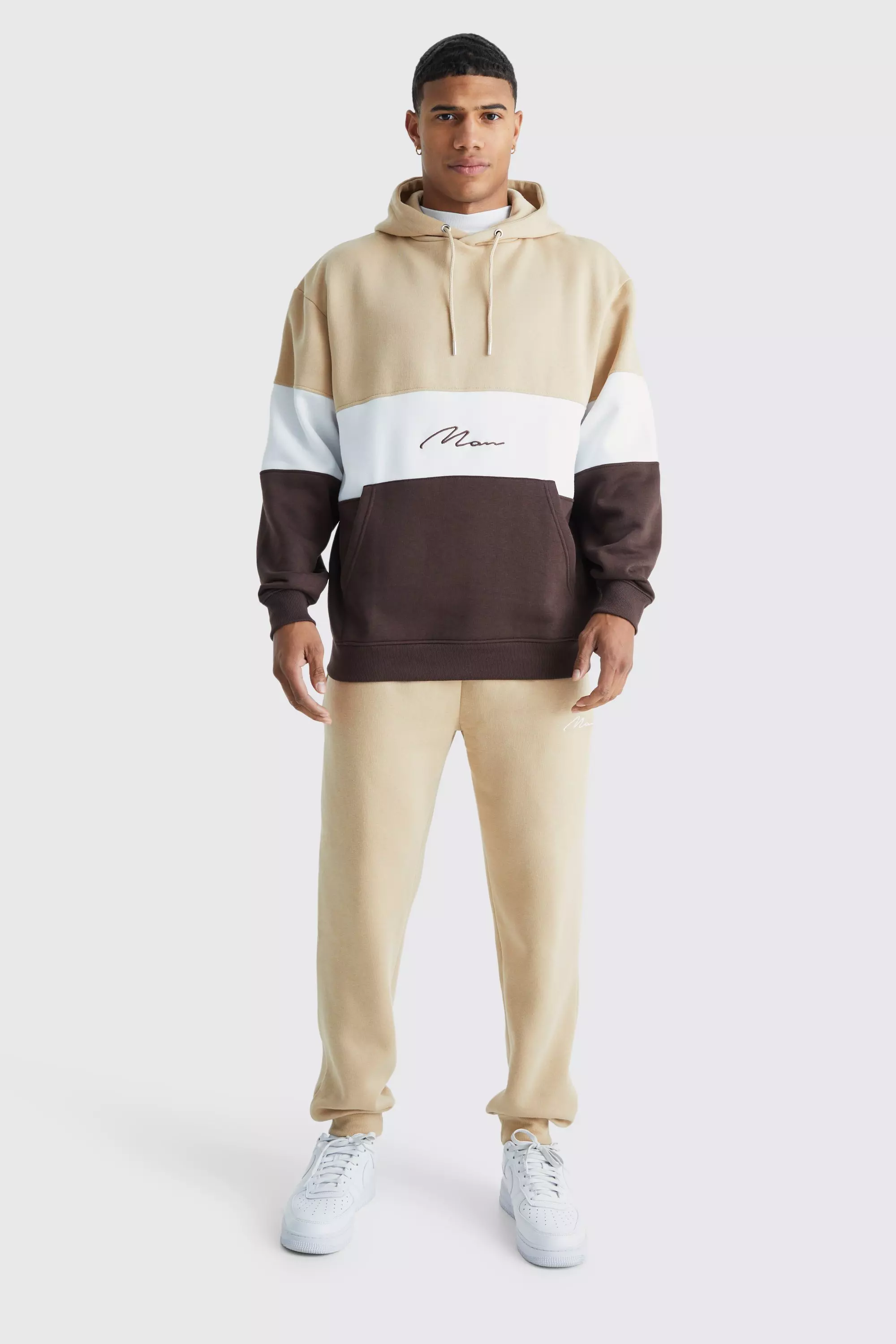 Colour Block Tracksuit Sand