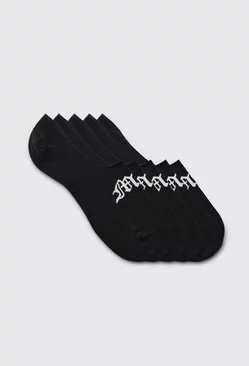 5 Pack Gothic Man Invisible Socks Black