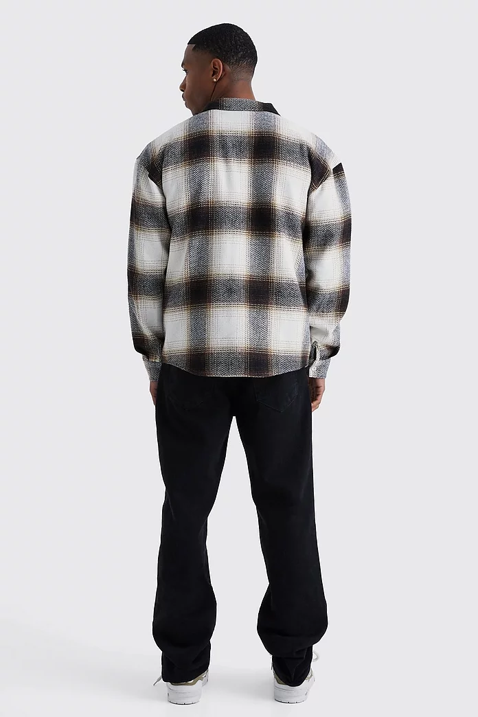 Boxy Flannel Flannel Shirt | boohooMAN USA Boxy Flannel Flannel Shirt | boohooMAN USA
