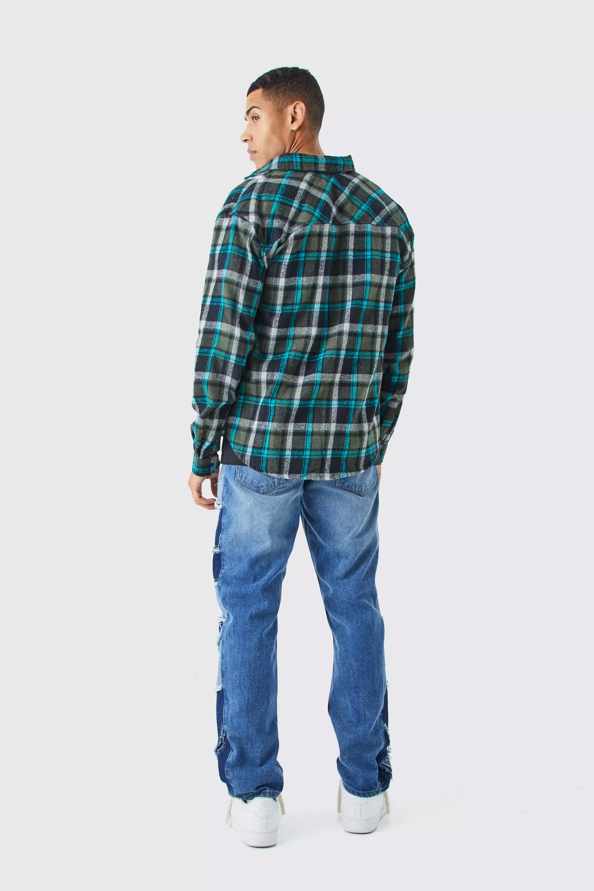 Kariertes Flannel-Overshirt, Khaki alternatives Bild