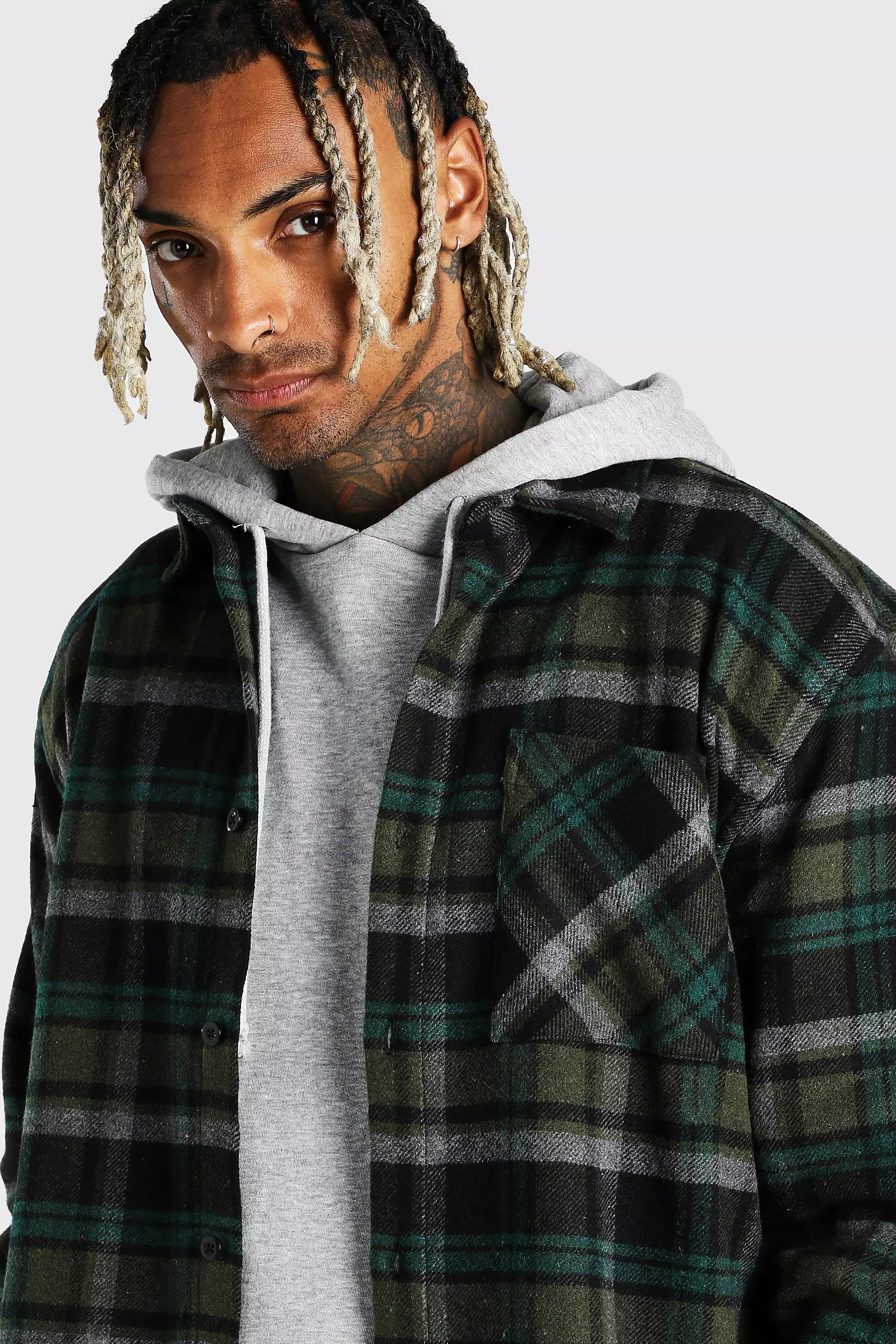 Kariertes Flannel-Overshirt, Khaki alternatives Bild