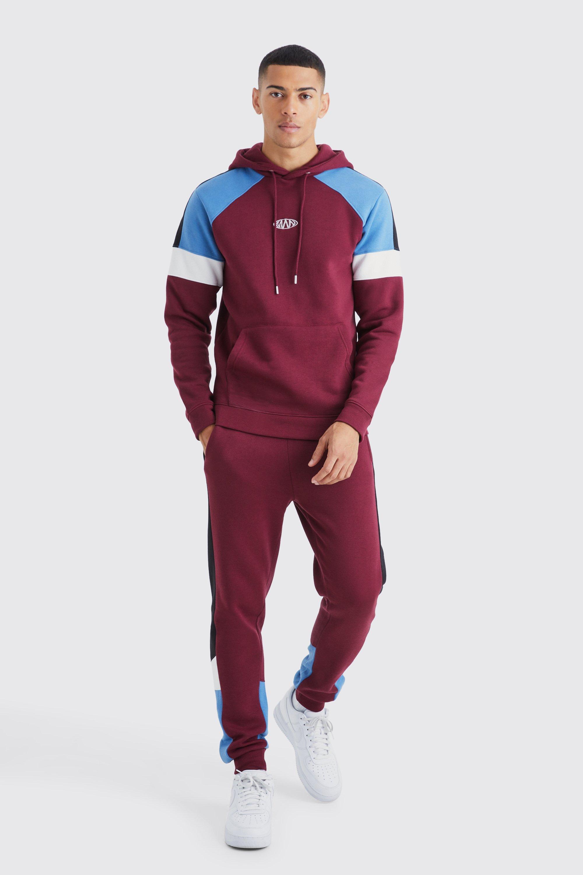 Boohooman hot sale red tracksuit